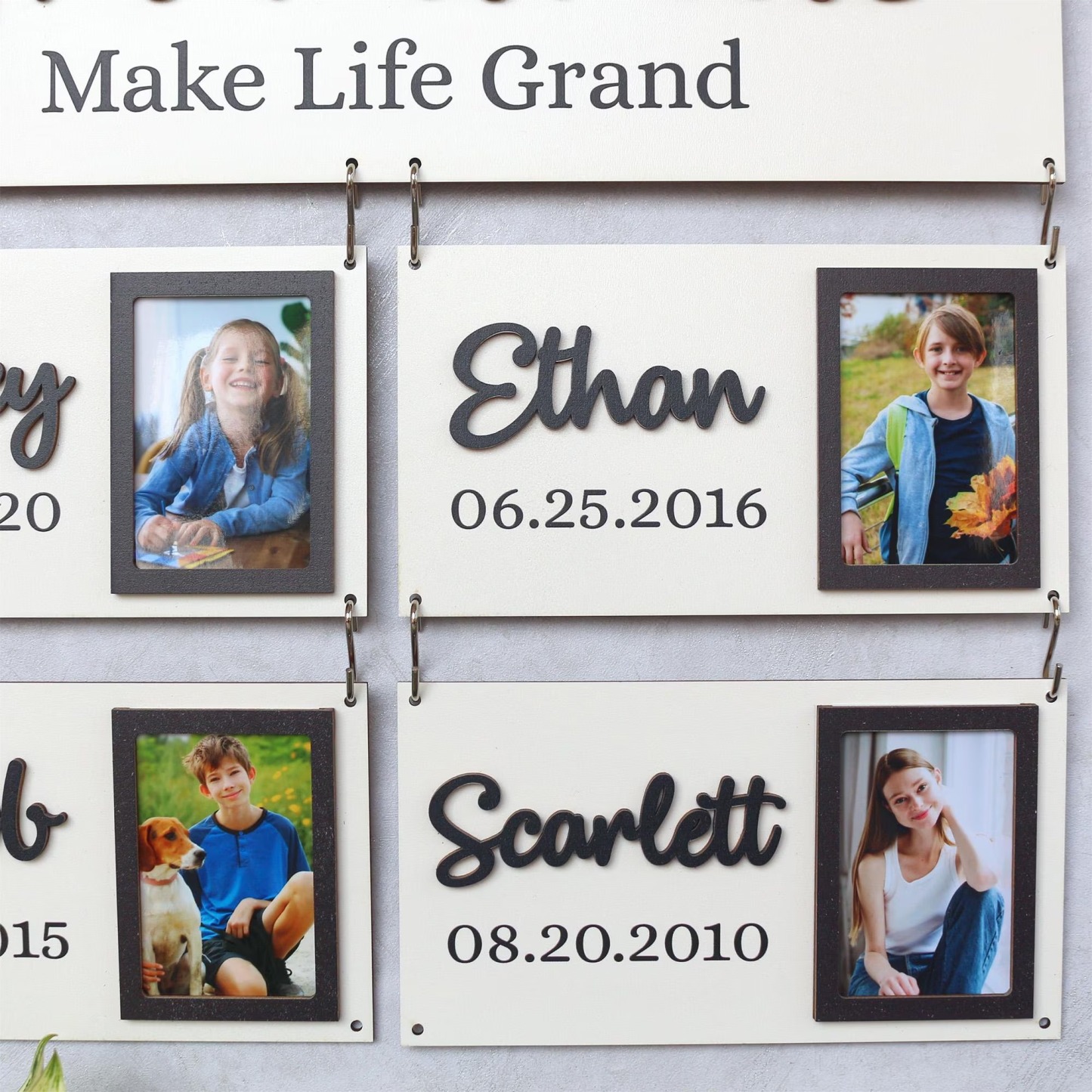 Personalized Grandchildren Wooden Sign Custom Family Names and Birthdays for Grandparents