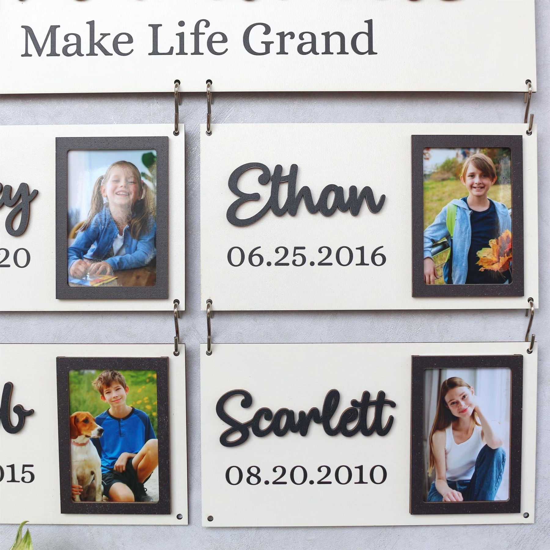 Personalized Grandchildren Wooden Sign Custom Family Names and Birthdays for Grandparents