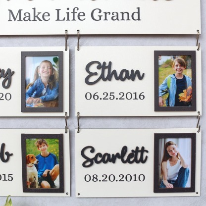 Personalized Grandchildren Wooden Sign Custom Family Names and Birthdays for Grandparents