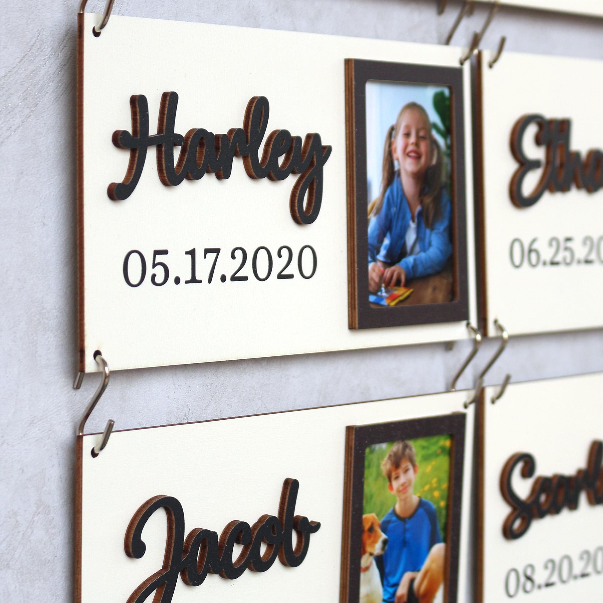 Personalized Grandchildren Wooden Sign Custom Family Names and Birthdays for Grandparents
