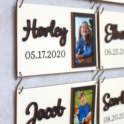 Personalized Grandchildren Wooden Sign Custom Family Names and Birthdays for Grandparents