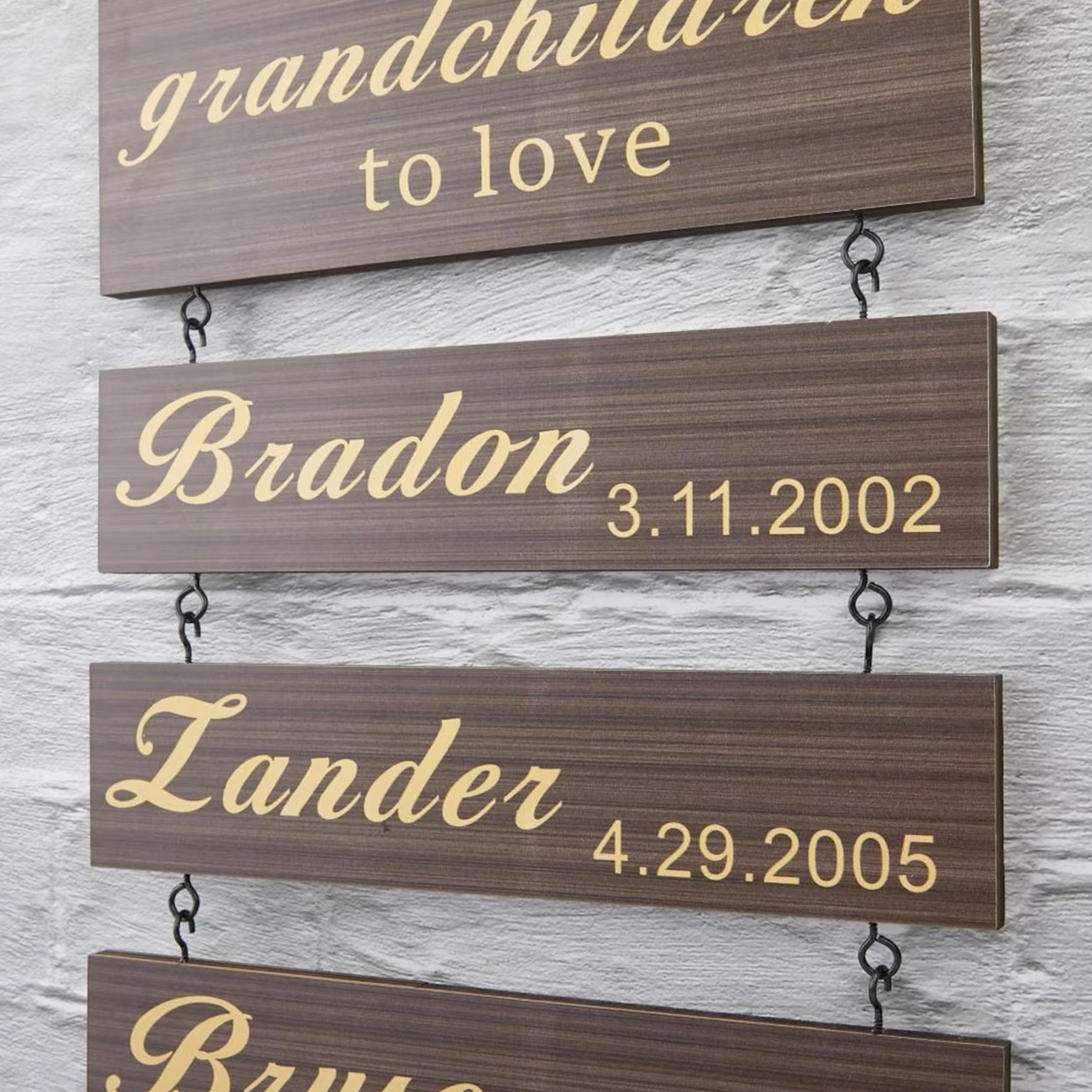 Personalized Grandkids Name Sign Custom Grandchildren Names and Birthdays Wooden Wall Decor for Grandparents