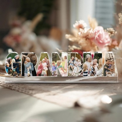 Personalized Grandma Photo Collage Acrylic Block Gift from Grandkids