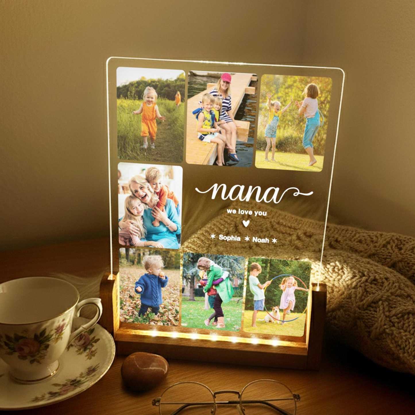 Personalized Nana Photo Collage Gift from Grandkids Custom Family Picture Keepsake