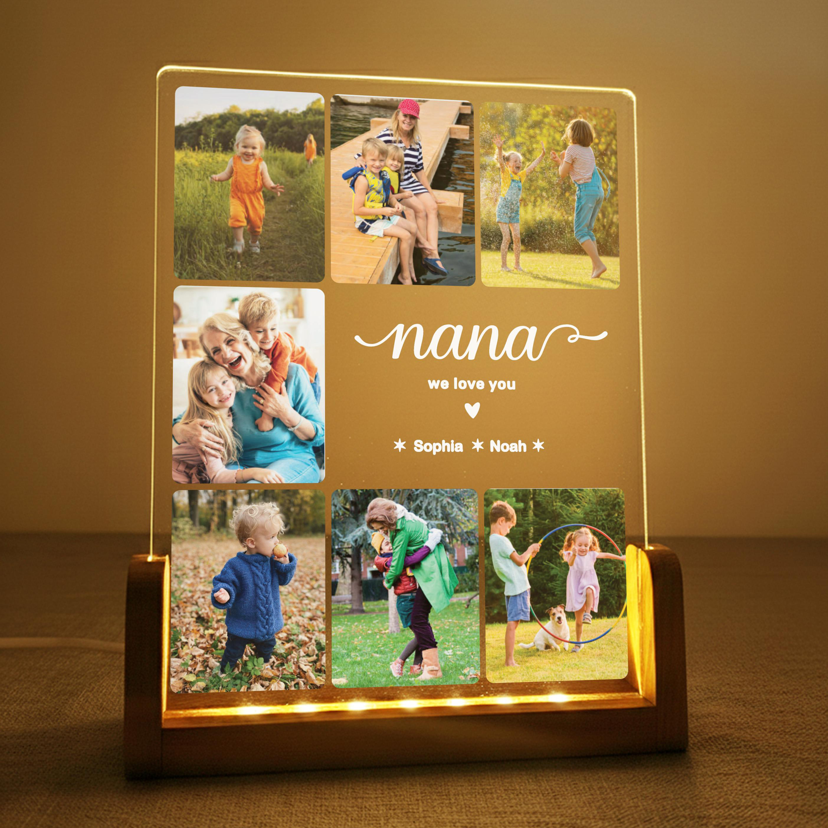 Personalized Nana Photo Collage Gift from Grandkids Custom Family Picture Keepsake