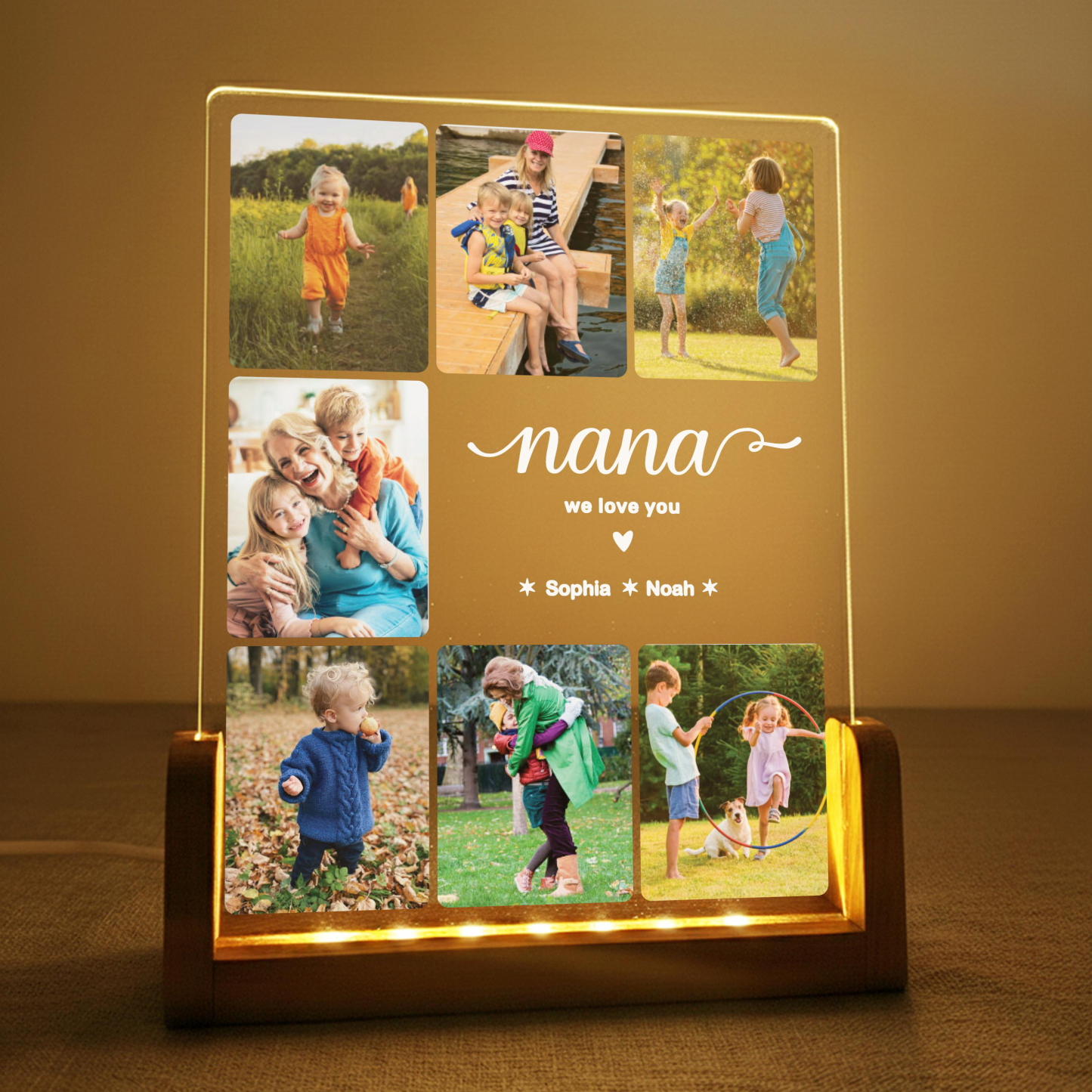 Personalized Nana Photo Collage Gift from Grandkids Custom Family Picture Keepsake