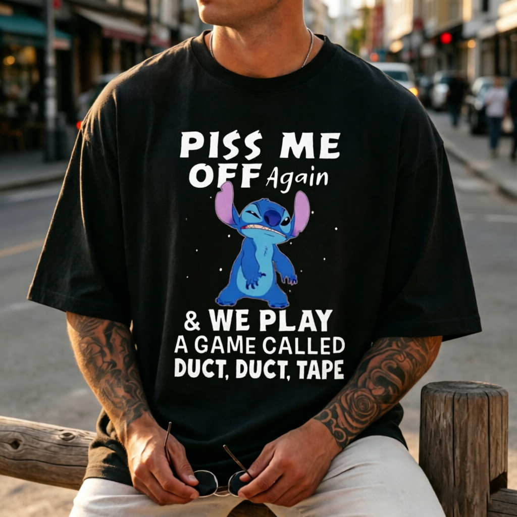 Funny Blue Alien Sarcastic Quote Graphic T-Shirt with Humor Text Streetwear Men’s Tee