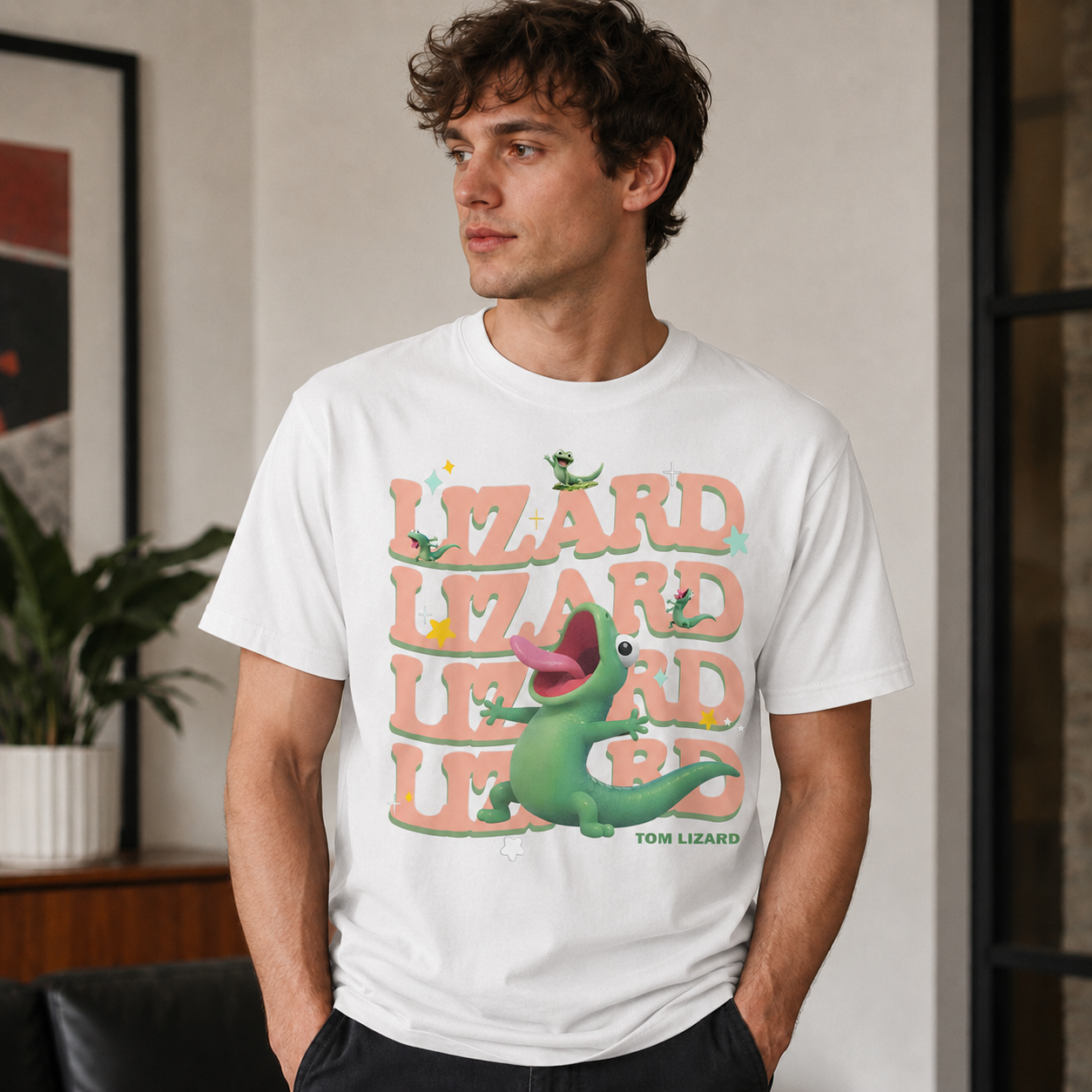 Cute Green Character Graphic T-Shirt Soft Cotton Relaxed Fit Casual Tee