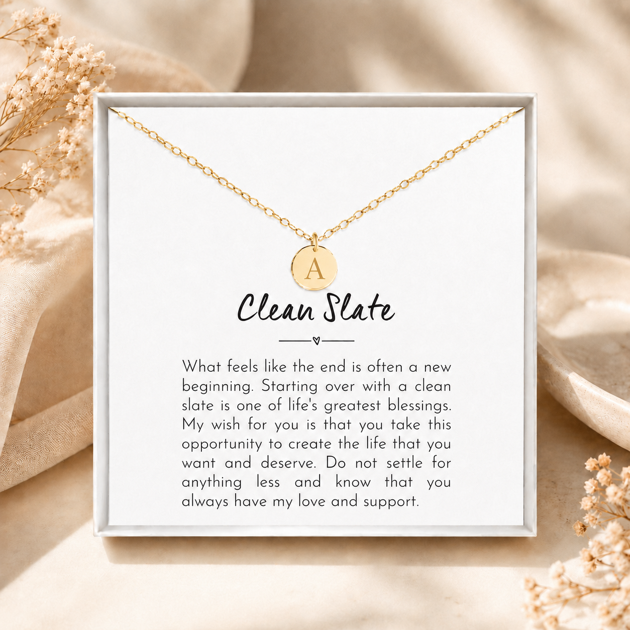 Personalized Clean Slate Necklace – Custom Engraved New Beginnings Gift for Her