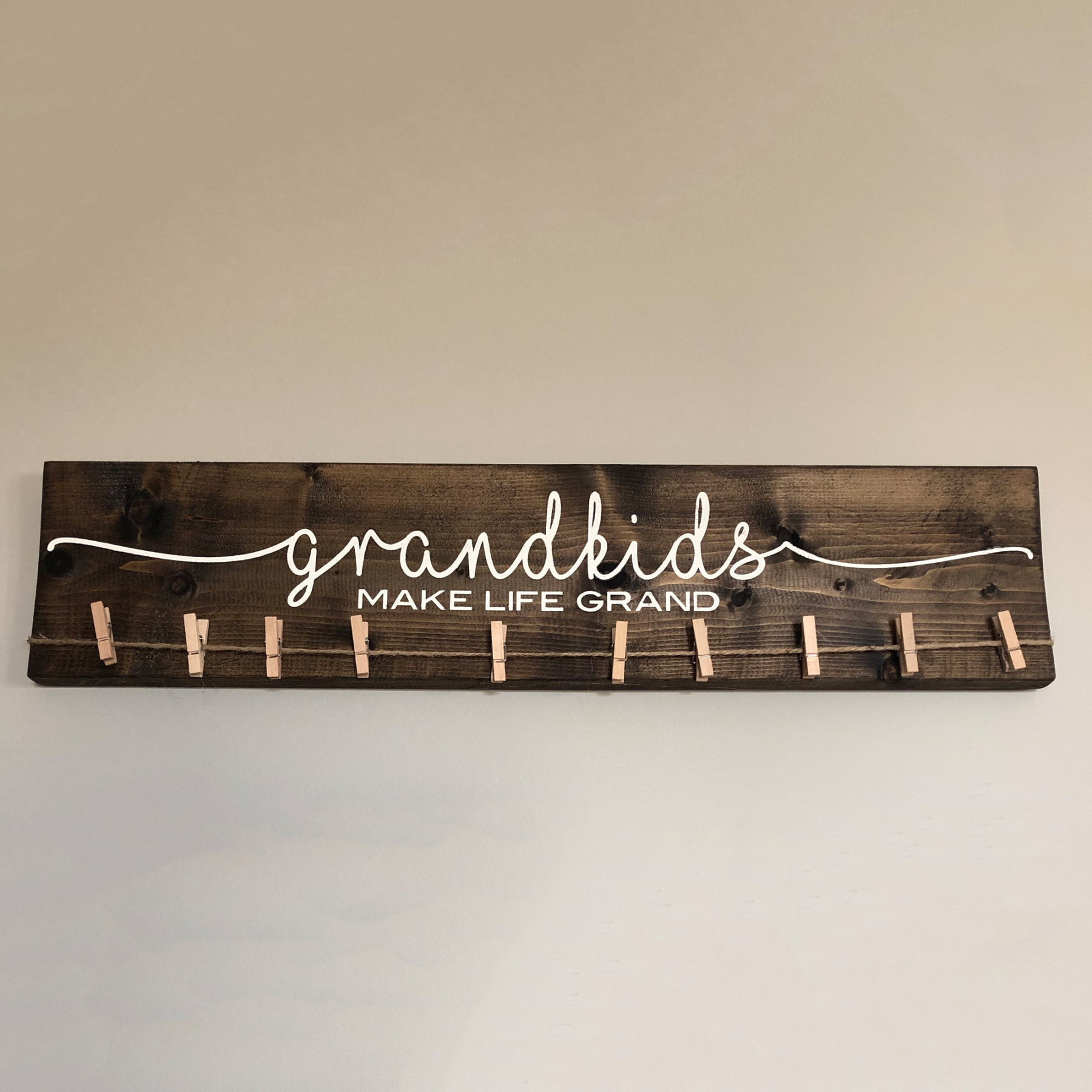 Personalized Grandkids Photo Display Wooden Sign Custom Grandchildren Names and Photos for Grandma and Grandpa