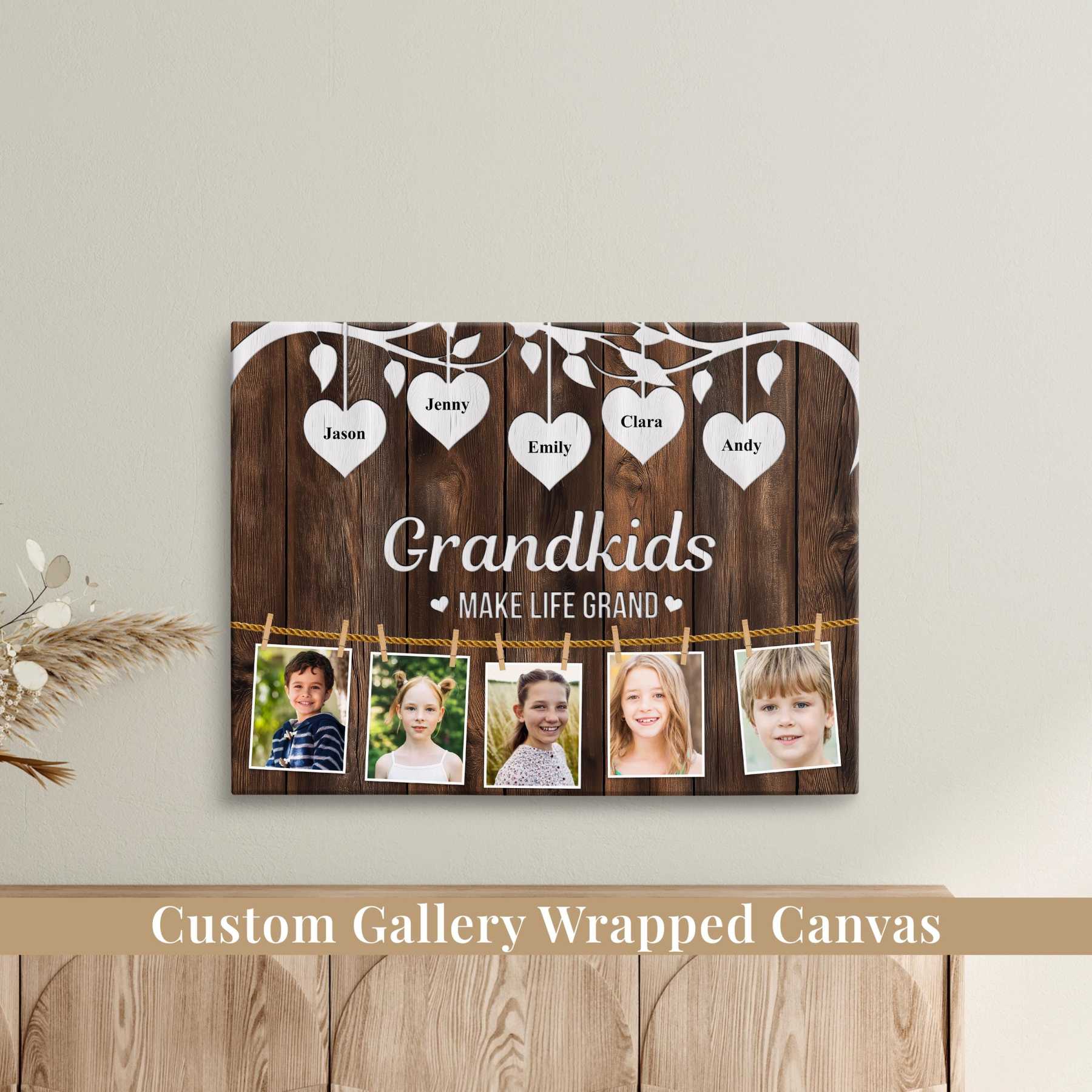 Personalized Photo Collage Gift for Grandparents Custom Family Picture Frame for Grandma and Grandpa