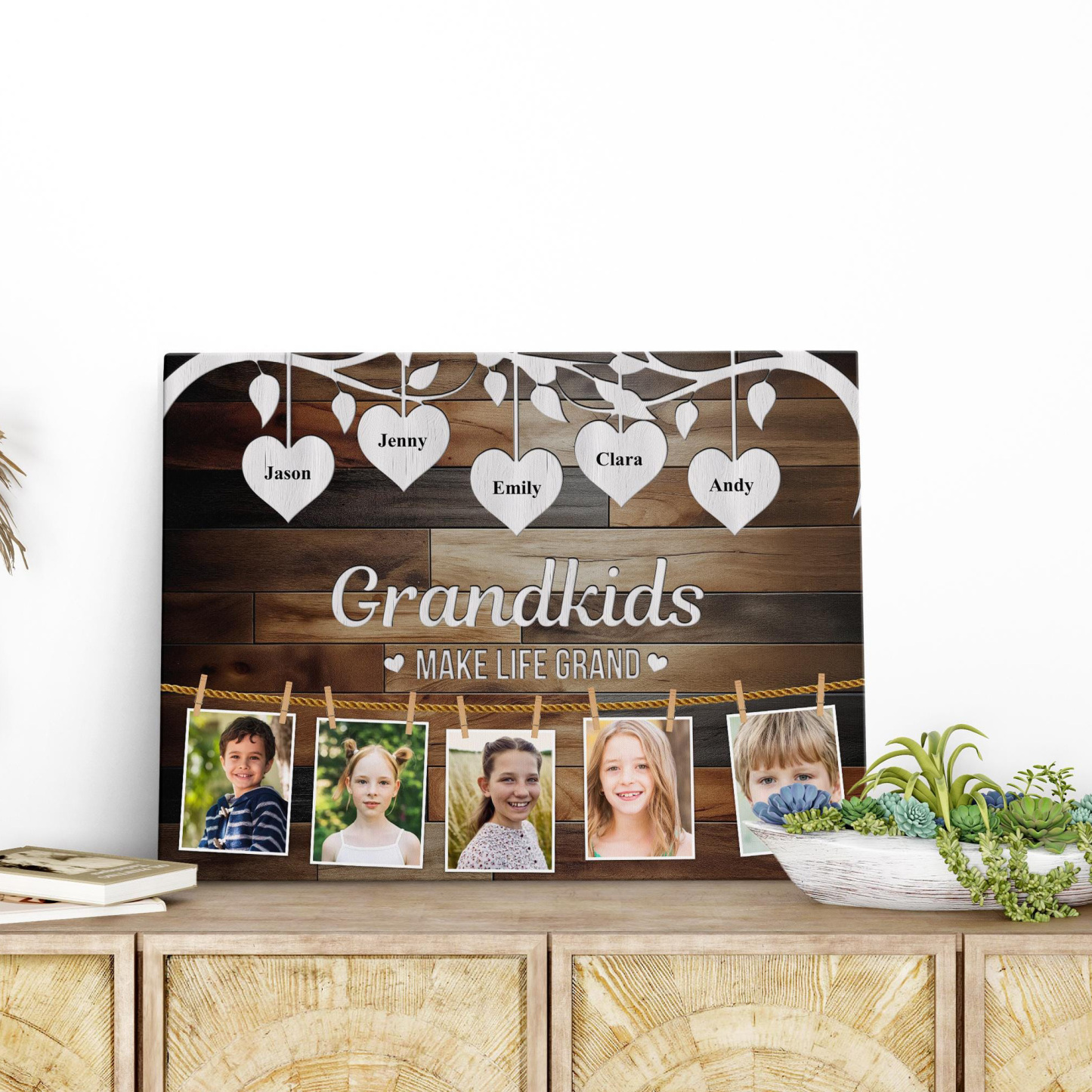 Personalized Photo Collage Gift for Grandparents Custom Family Picture Frame for Grandma and Grandpa