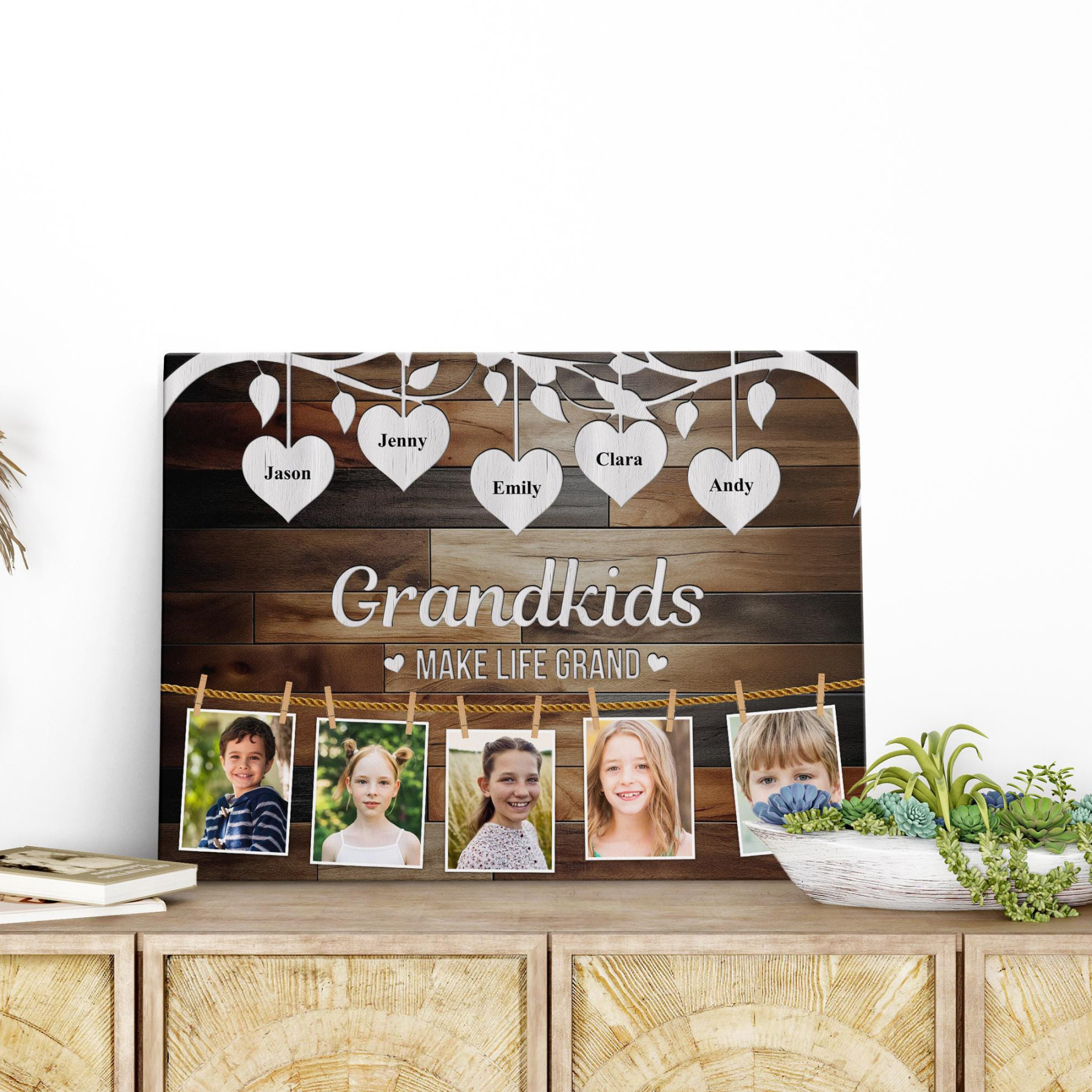 Personalized Photo Collage Gift for Grandparents Custom Family Picture Frame for Grandma and Grandpa