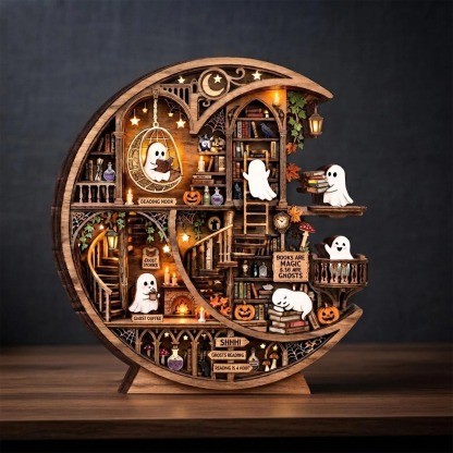 Personalized Ghost Library Halloween Decor for Book Lovers and Reading Nooks