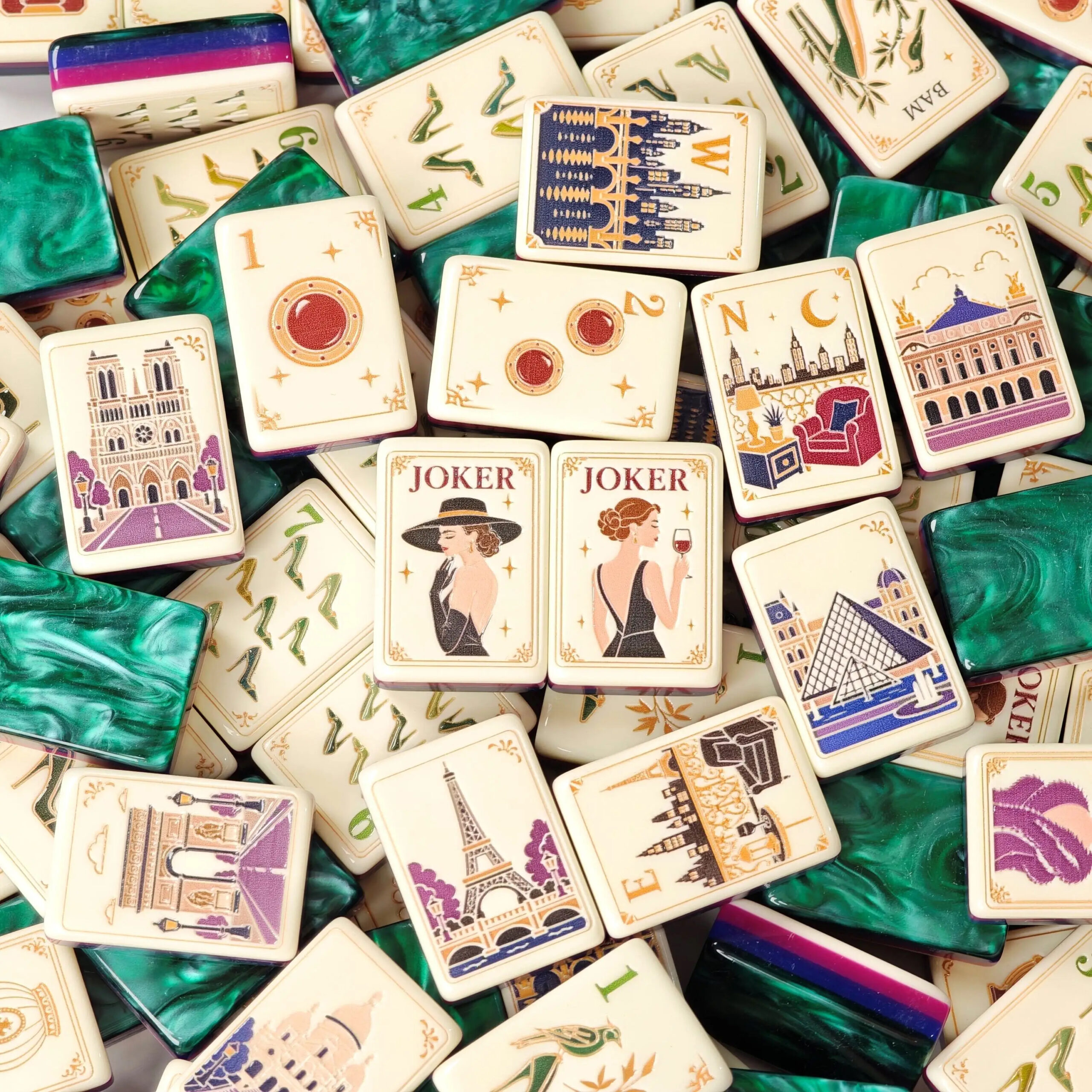 Parisian Reverie Mahjong Tiles by Mahjong At Four