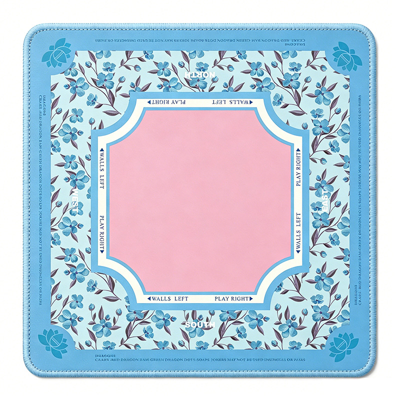 Blue Lotus Garden Mahjong Mat by Mahjong At Four