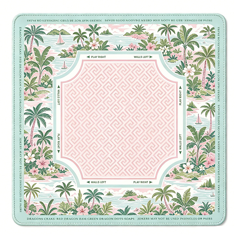 Tropical Palm Paradise Mahjong Mat by Mahjong At Four