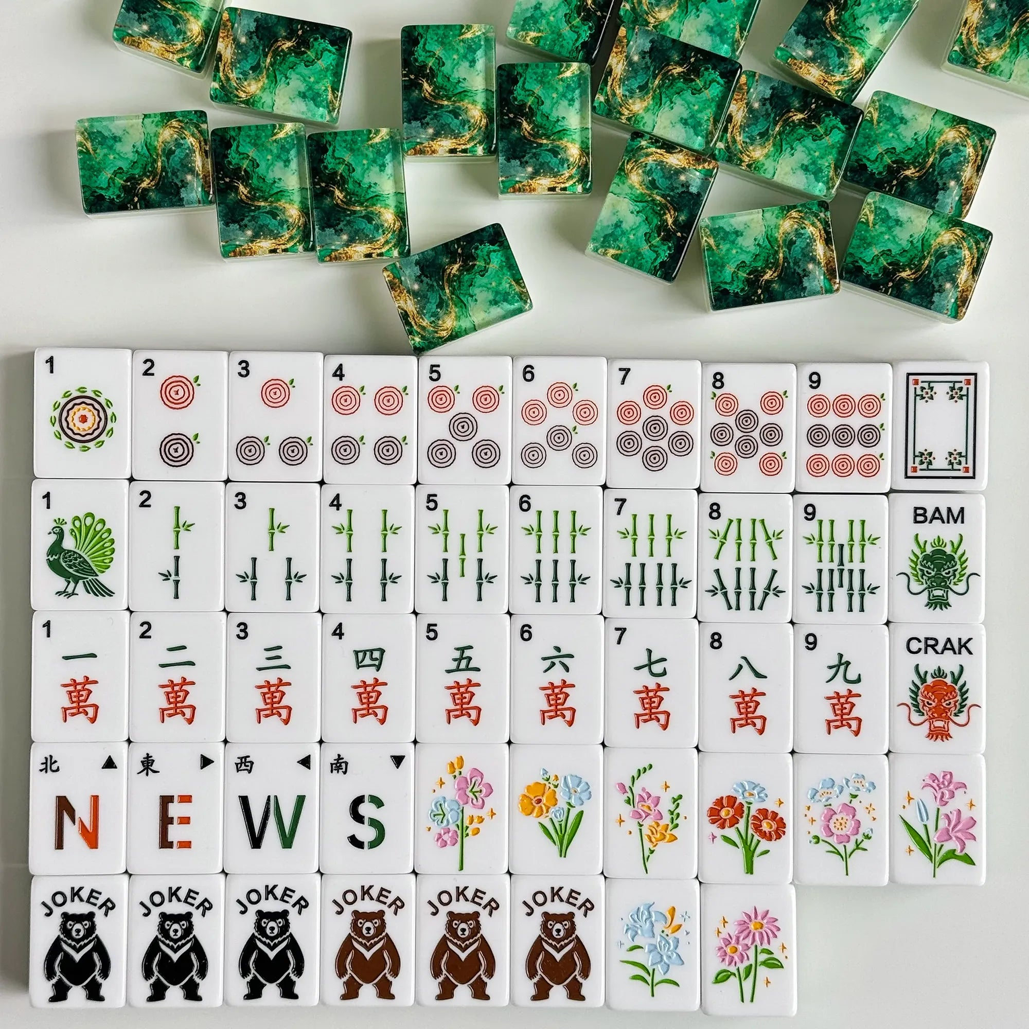 Emerald Vein Mahjong Tiles product view 2