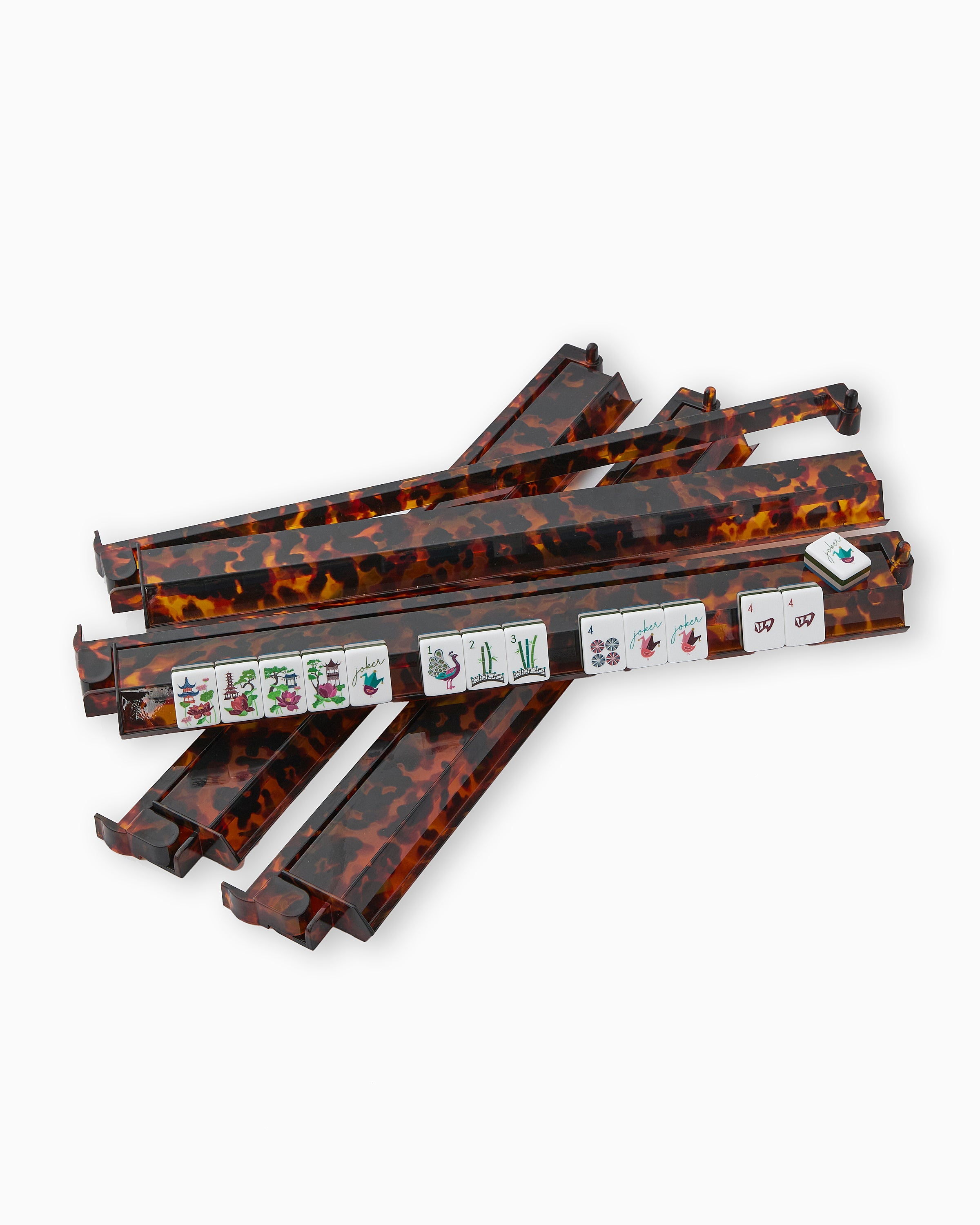 Tortoise Shell Rack & Pusher Set by Mahjong At Four