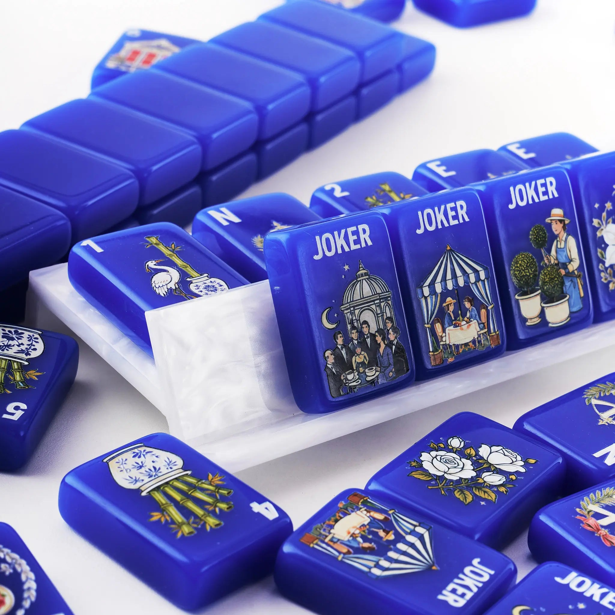 Cobalt Garden Mahjong Tiles product view 4