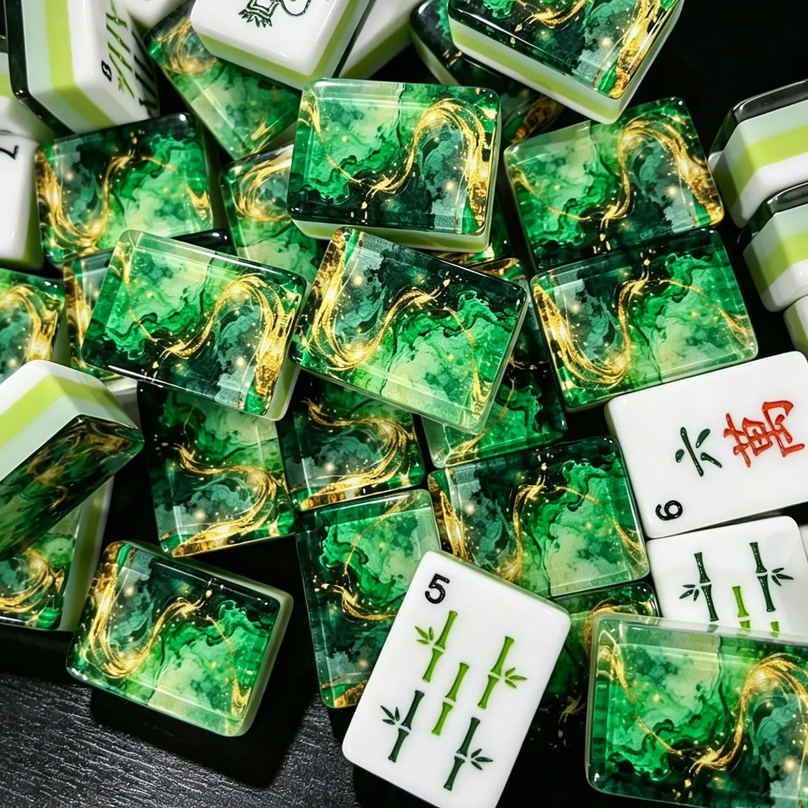Emerald Vein Mahjong Tiles product view 3