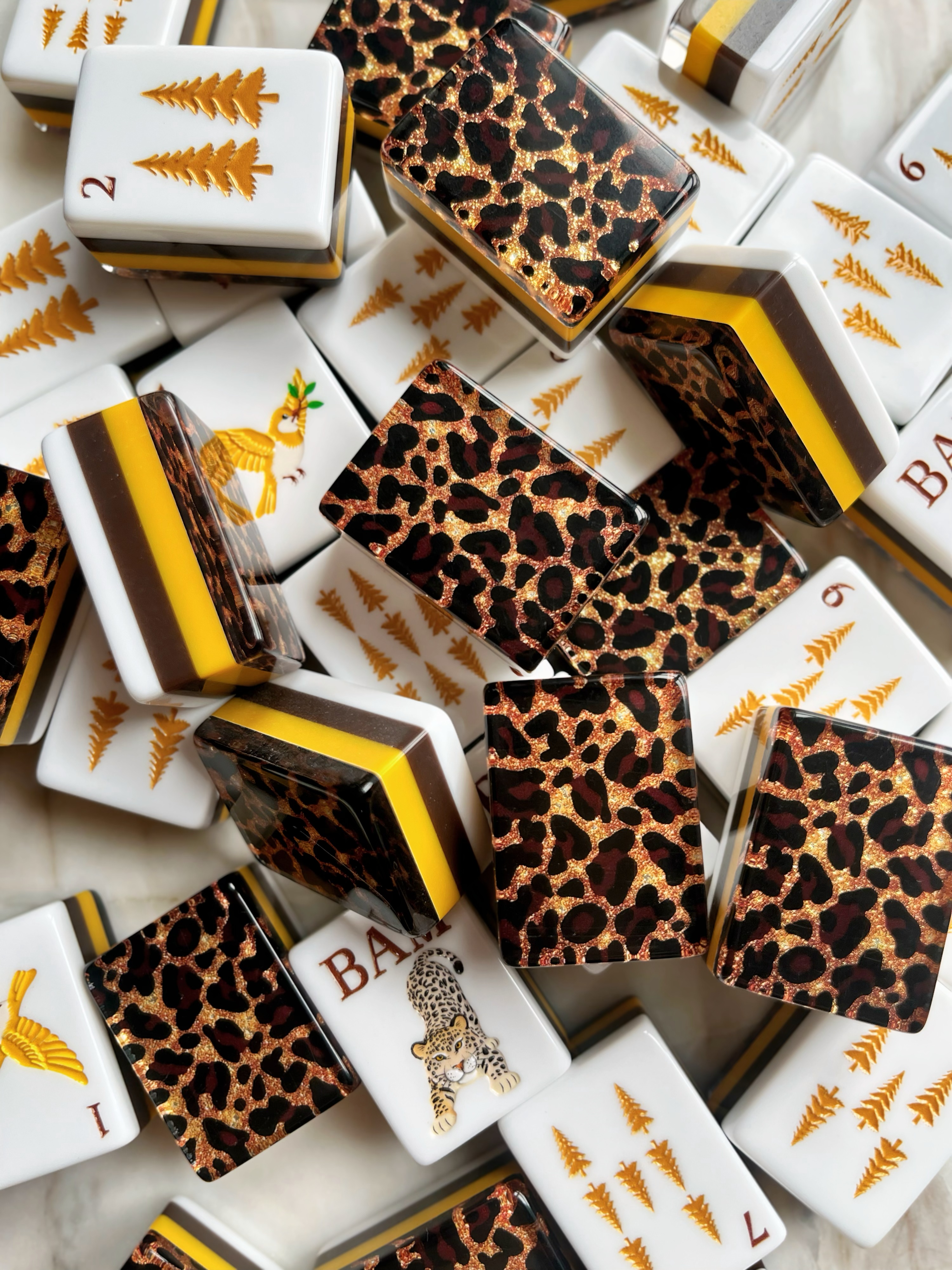 Leopard Luxe Mahjong Tiles by Mahjong At Four
