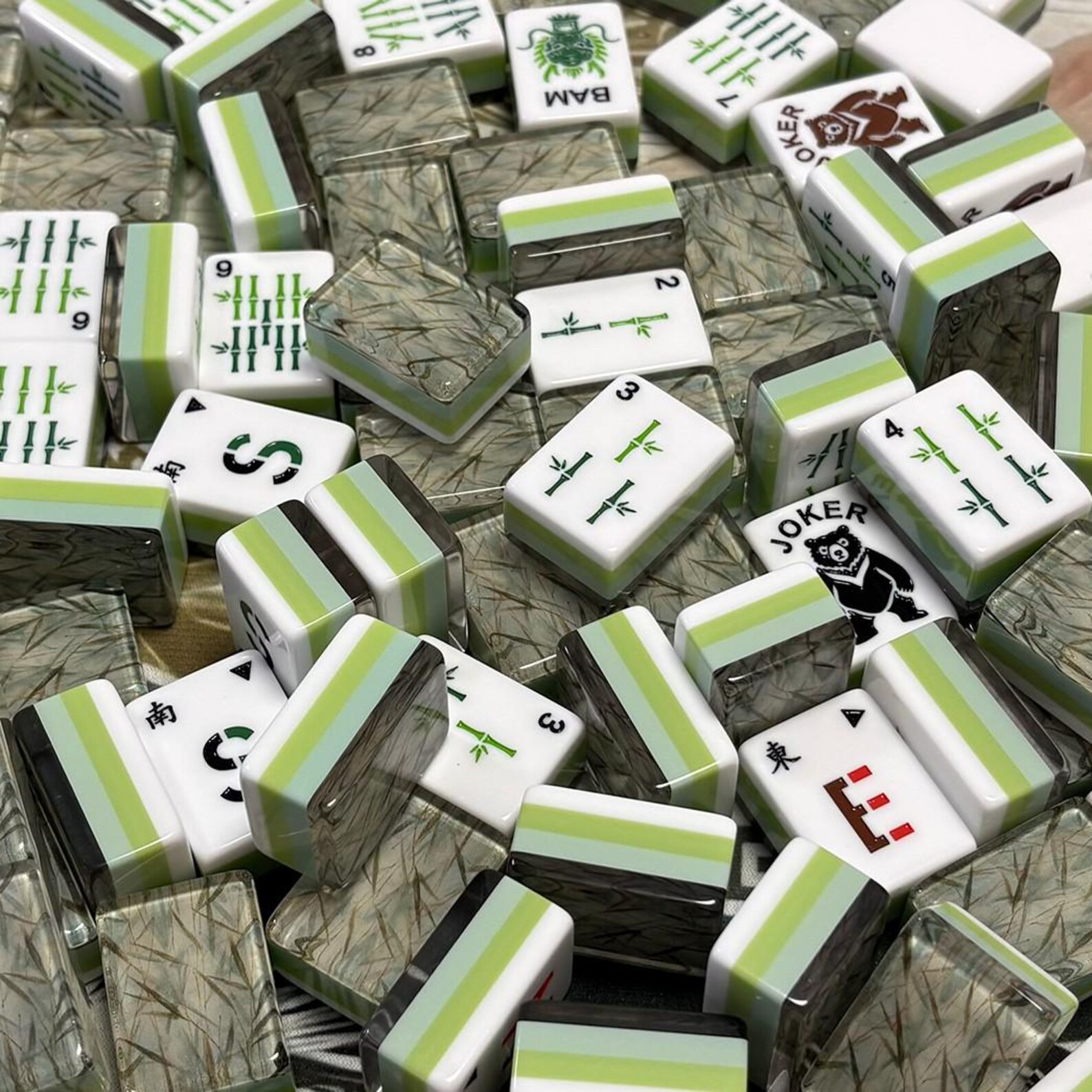 Bamboo Leaf Green Mahjong Tiles by Mahjong At Four