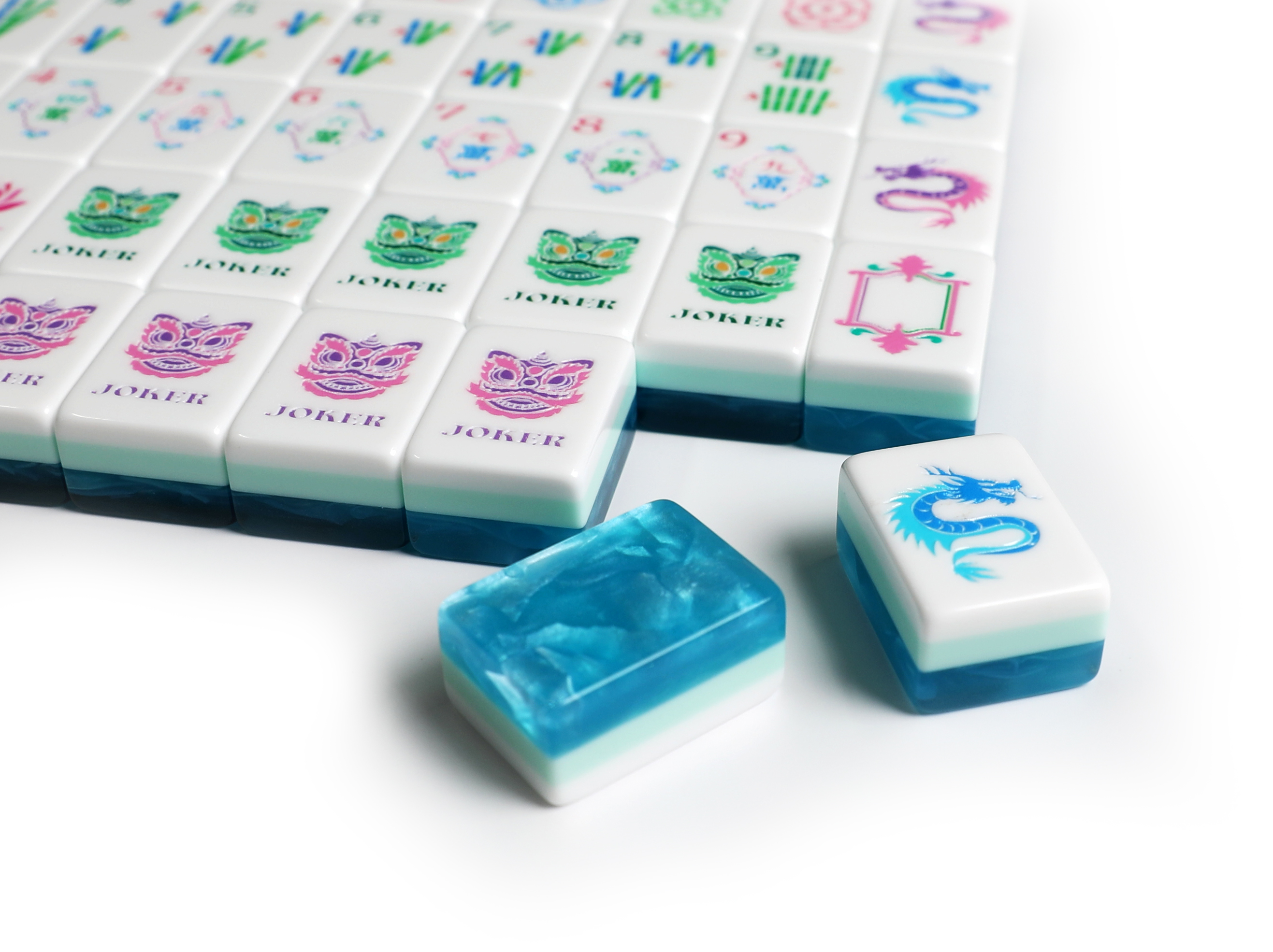 Azure Pearl Mahjong Tiles by Mahjong At Four