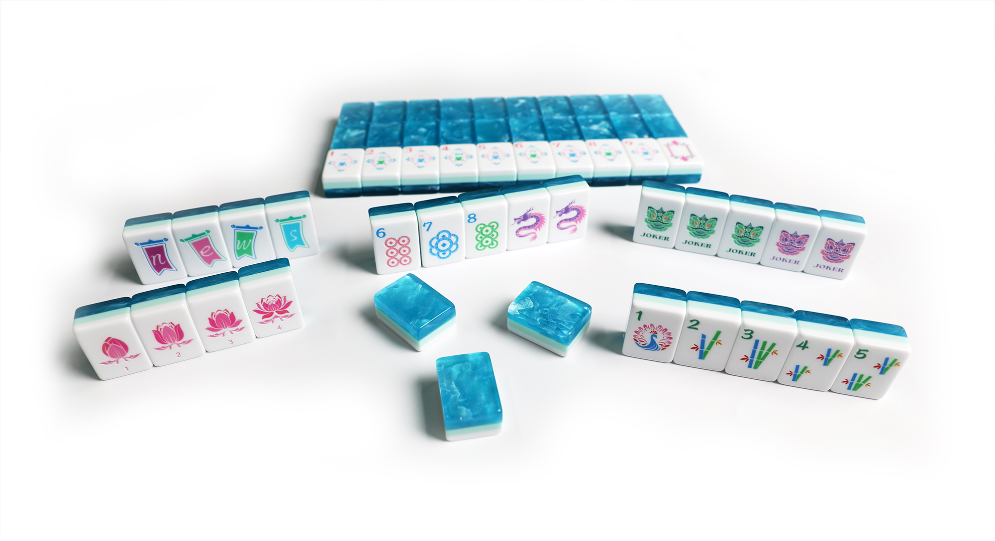 Azure Pearl Mahjong Tiles product view 8