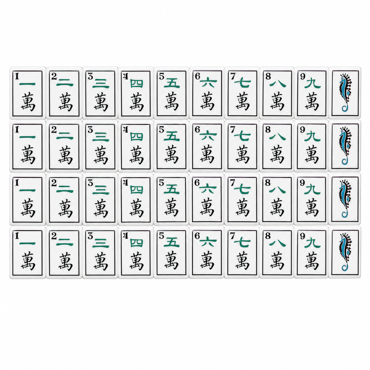 Sea Glass Green Mahjong Tiles product view 2