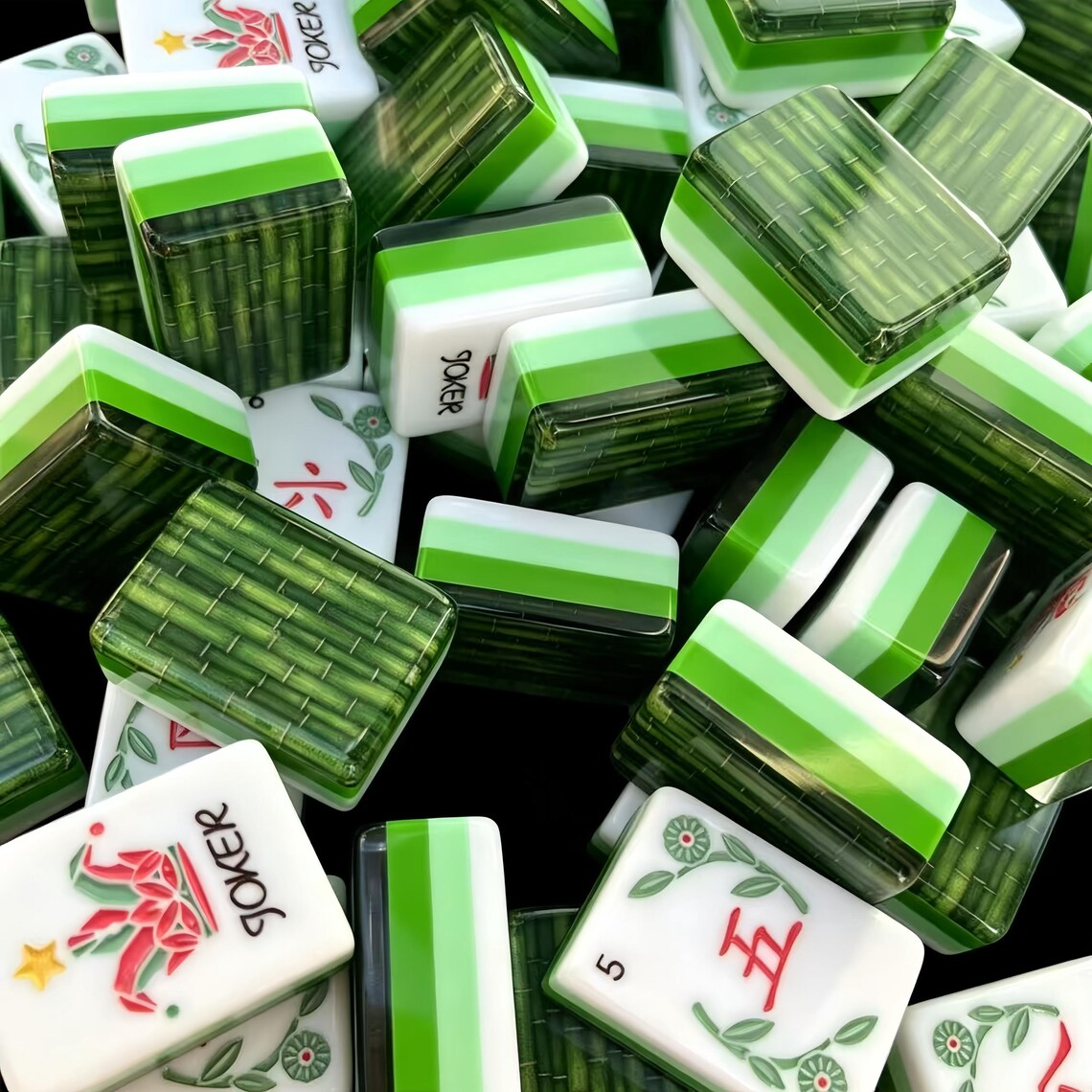 Green Bamboo Mahjong Tiles product view 2