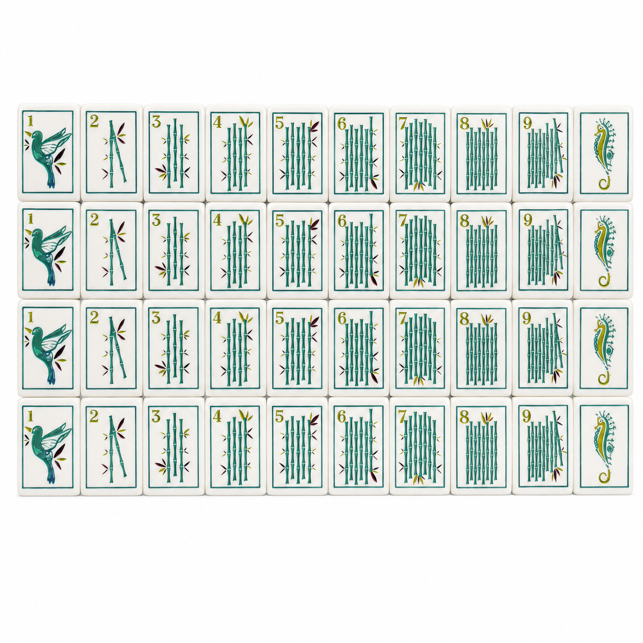 Sea Glass Green Mahjong Tiles product view 3