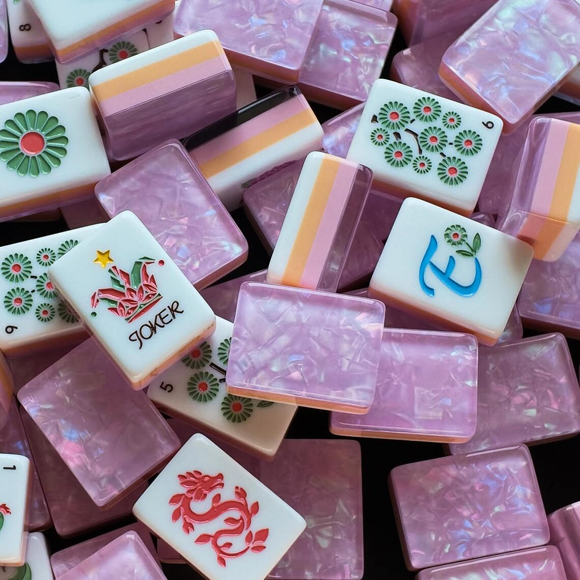 Purple Ice Flake Mahjong Tiles by Mahjong At Four