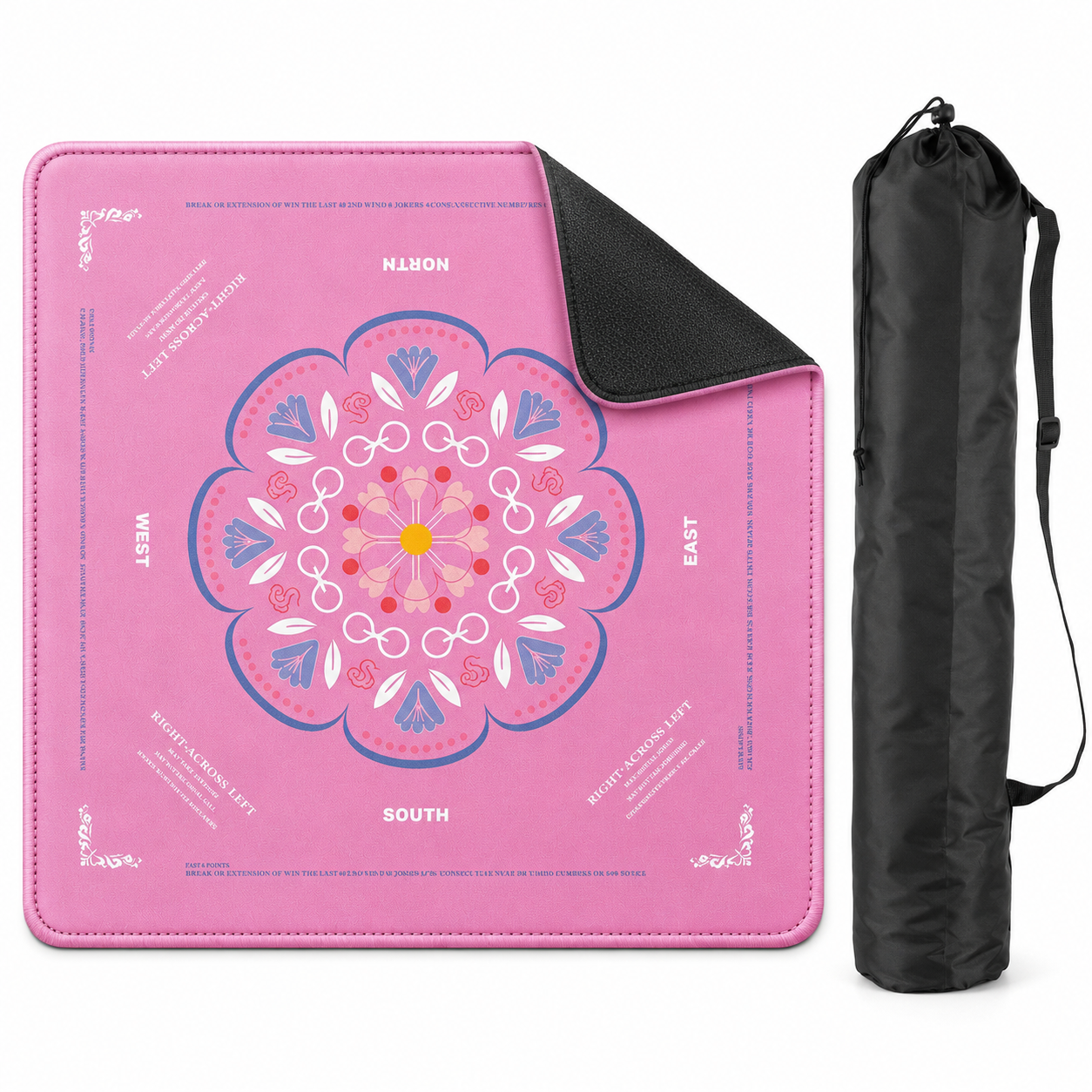 Pink Blossom Compass Mahjong Mat by Mahjong At Four