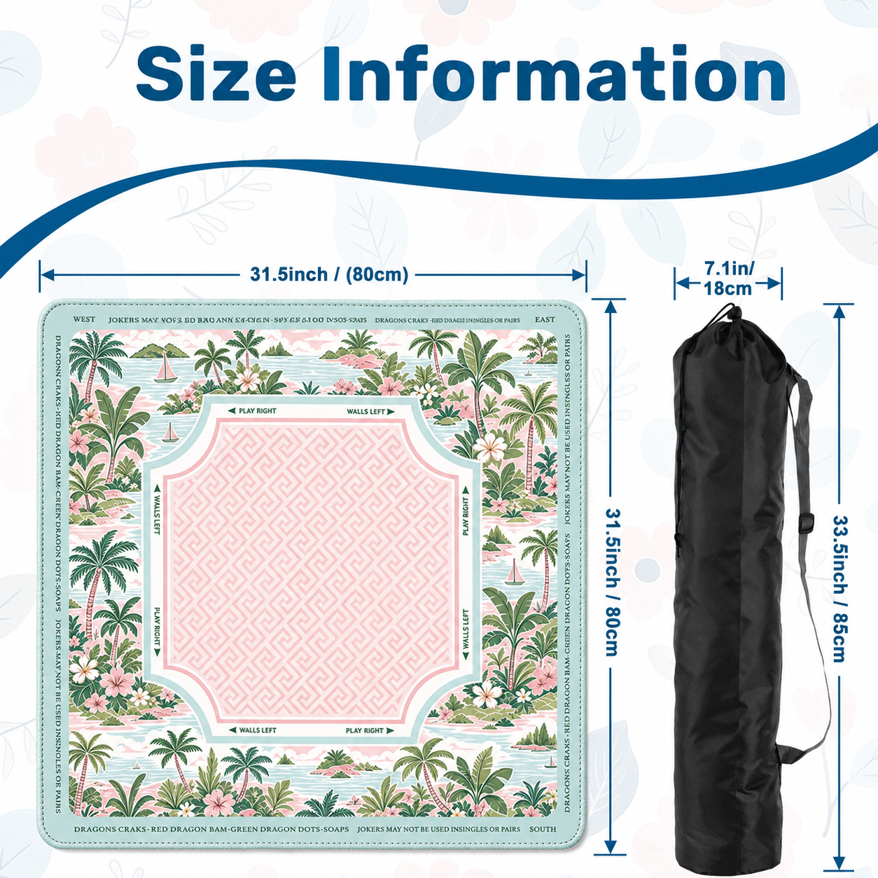 Tropical Palm Paradise Mahjong Mat product view 2