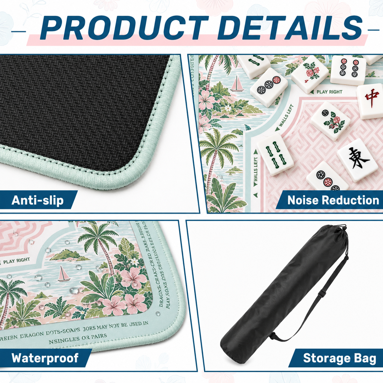 Tropical Palm Paradise Mahjong Mat product view 3
