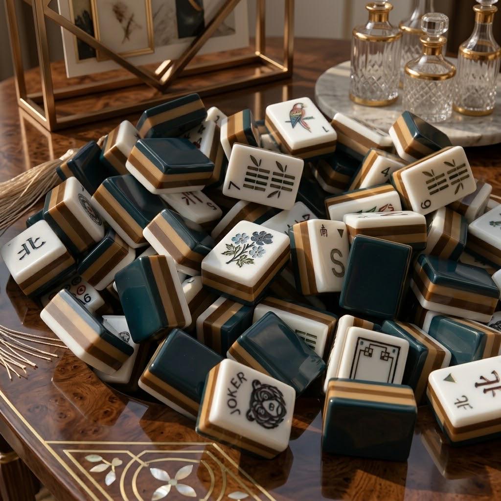 Teal Heritage Mahjong Tiles product view 3