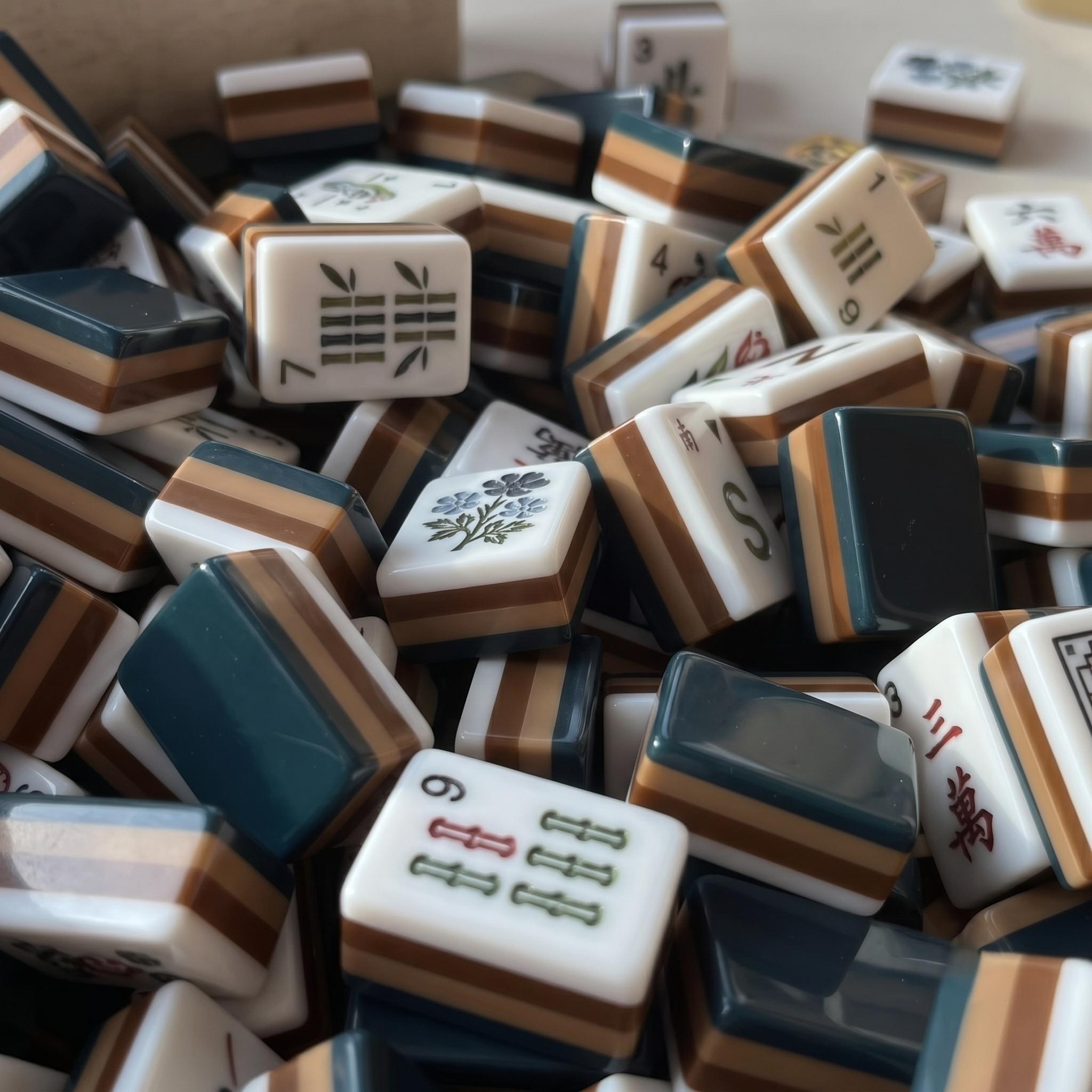 Teal Heritage Mahjong Tiles by Mahjong At Four