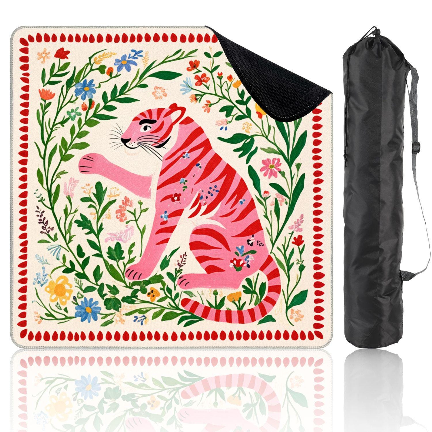 Preppy Chinoiserie Tiger Mahjong Mat by Mahjong At Four