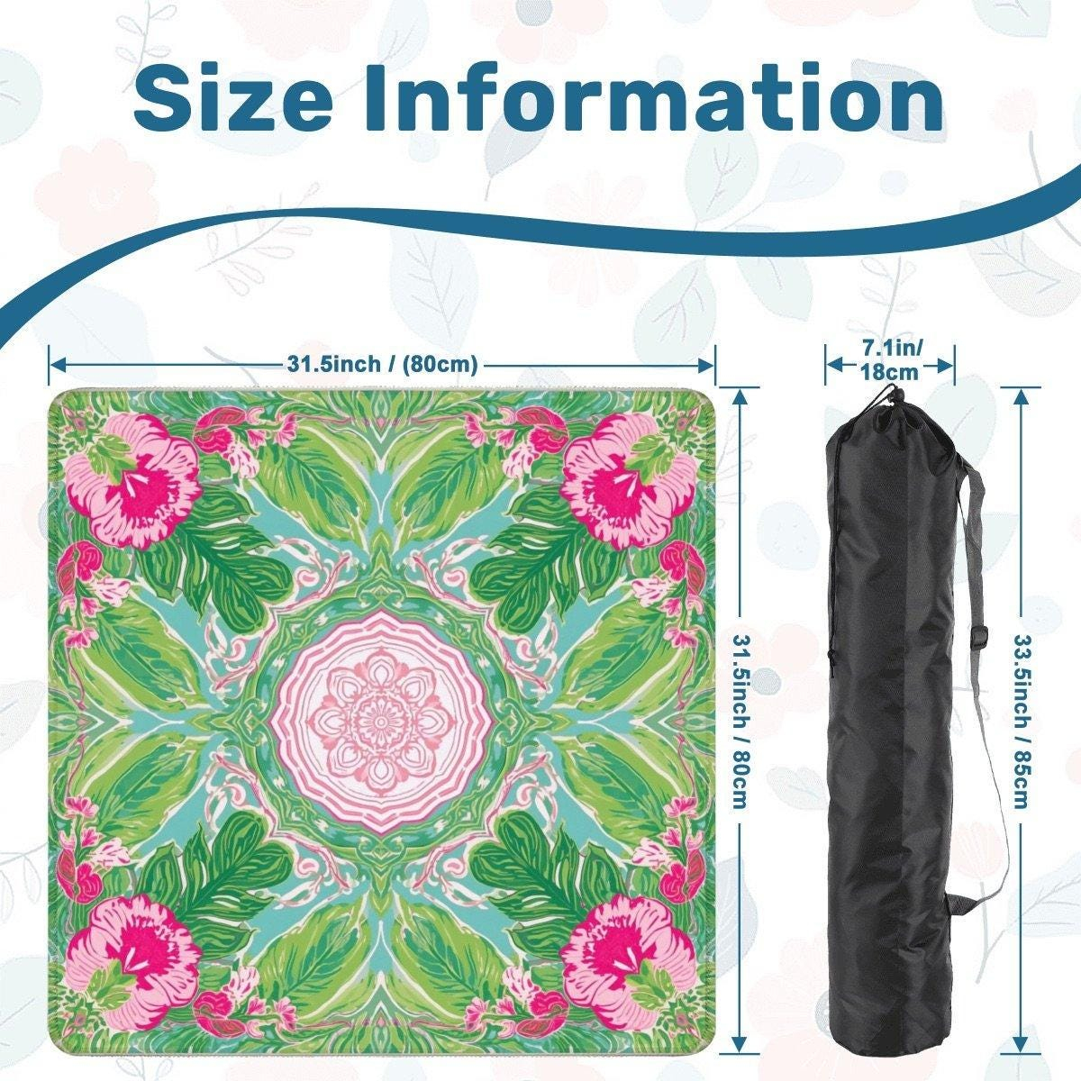Green Pink Paradise Mahjong Mat product view 2