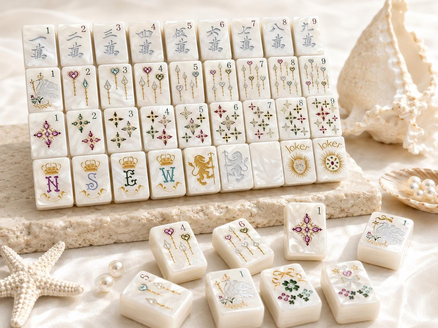 Pearlescent Mahjong Tiles by Mahjong At Four