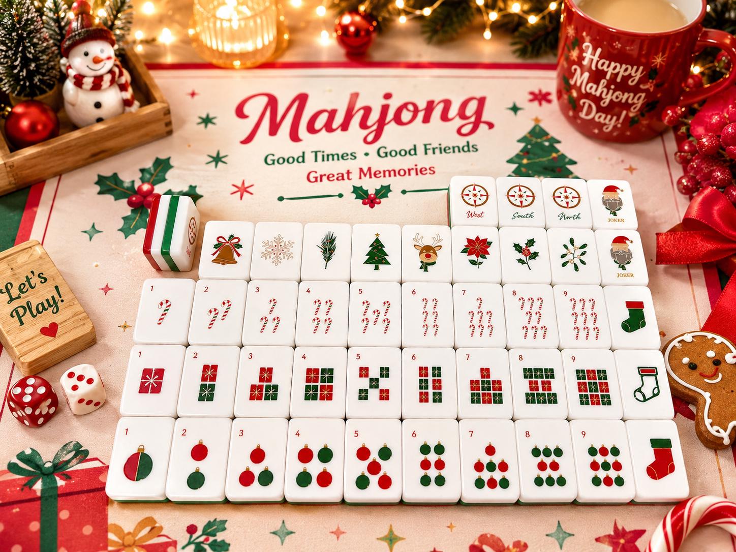 Christmas Cheer Mahjong Tiles by Mahjong At Four
