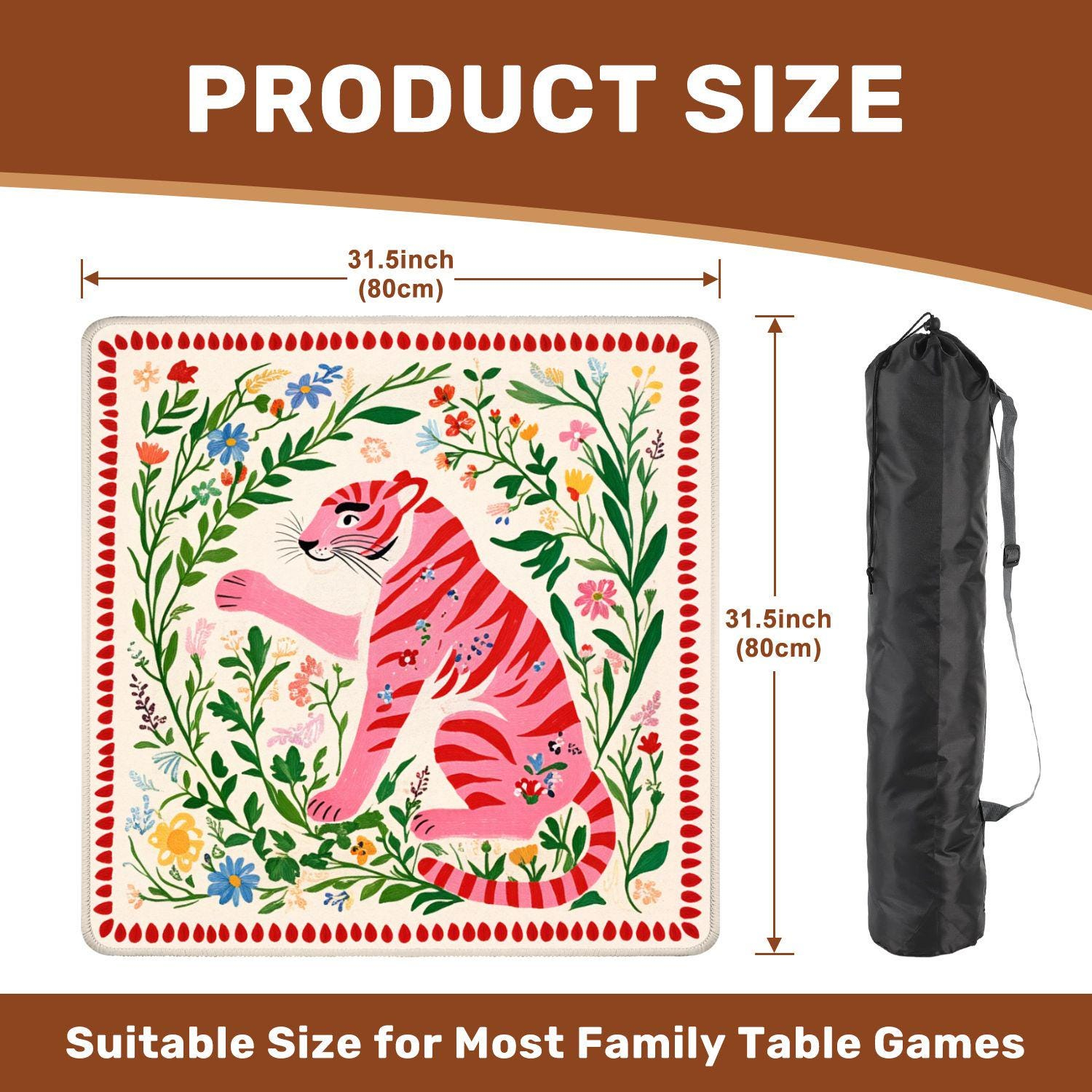Preppy Chinoiserie Tiger Mahjong Mat product view 2