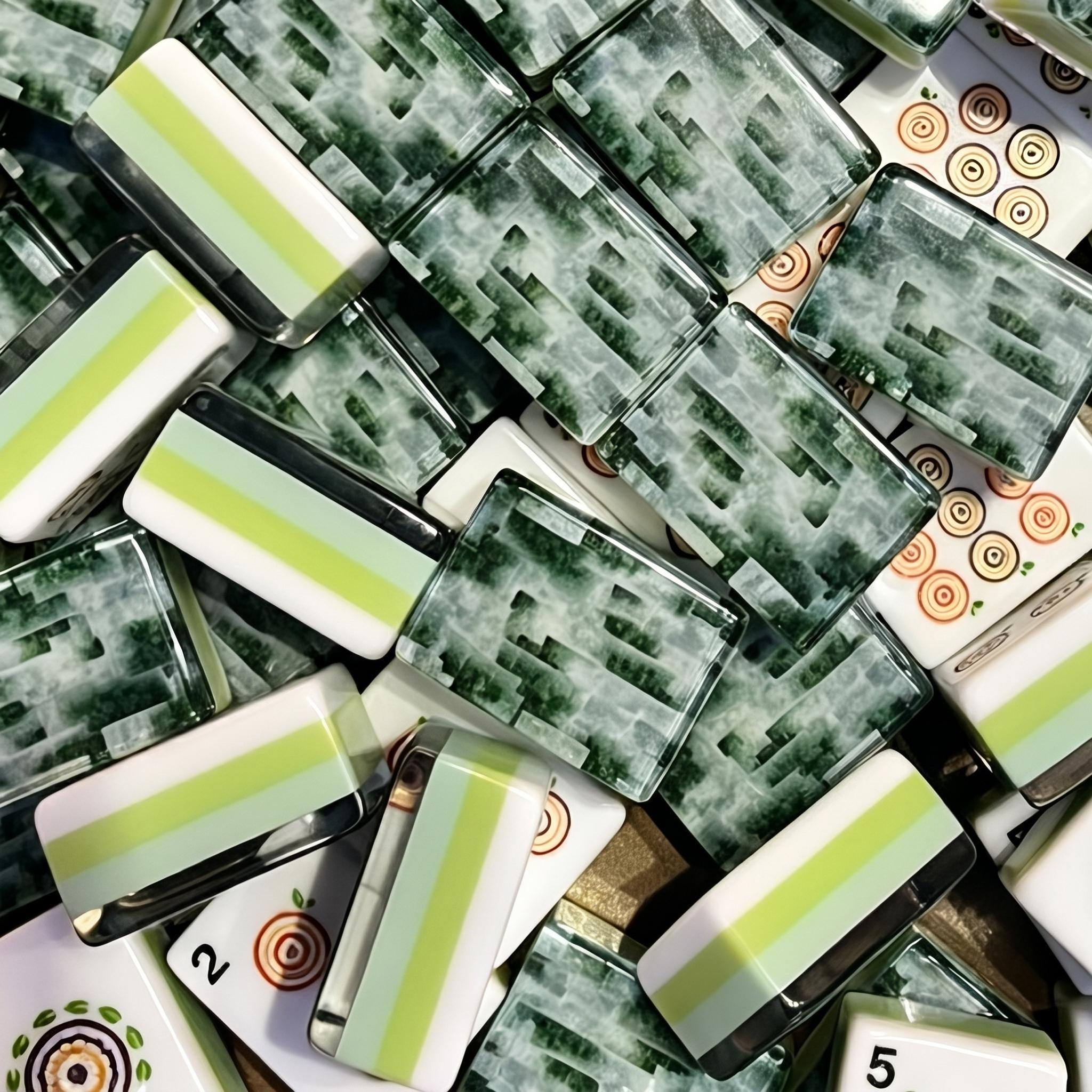 Ink Jade Bamboo Mahjong Tiles by Mahjong At Four