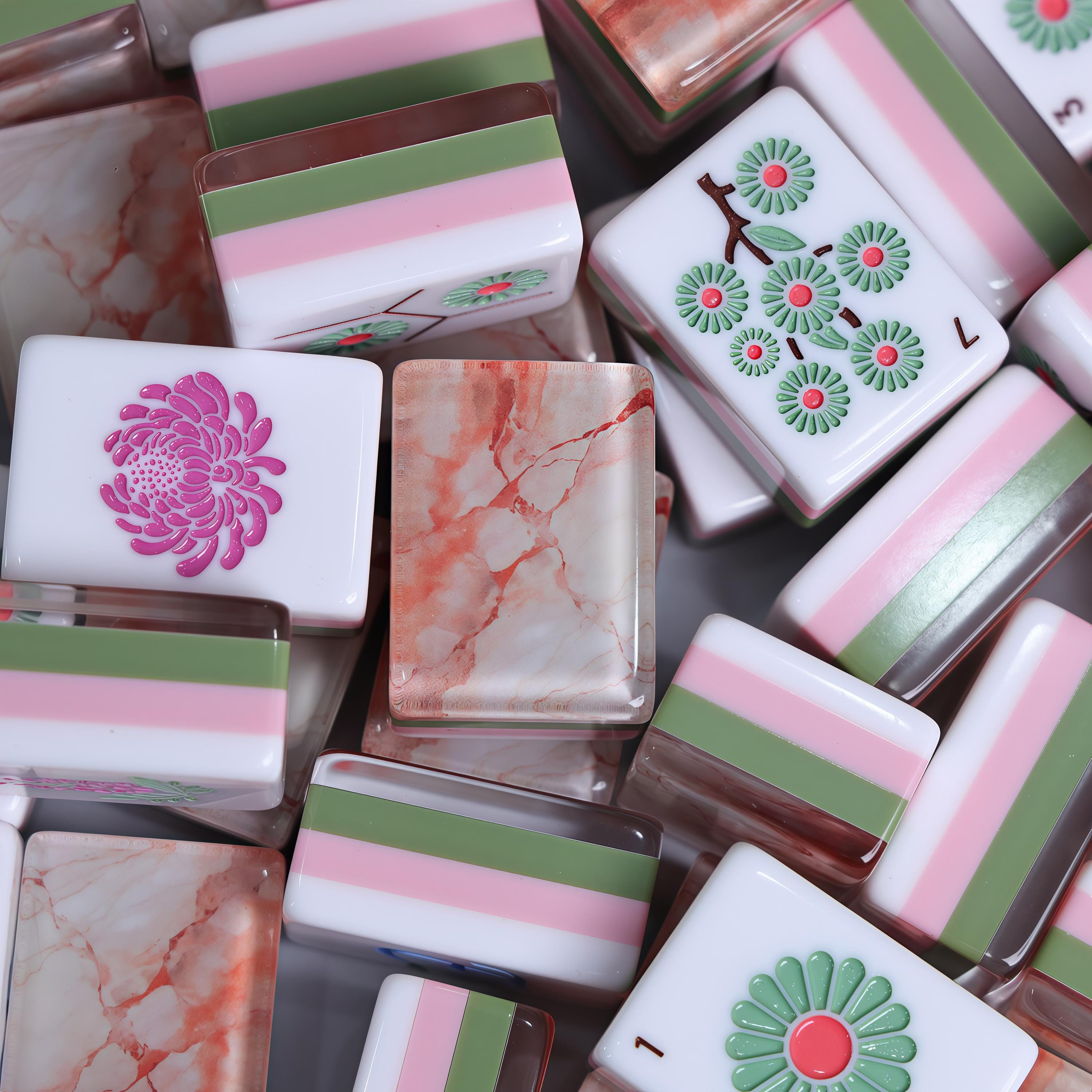 Coral Marble Mahjong Tiles product view 7