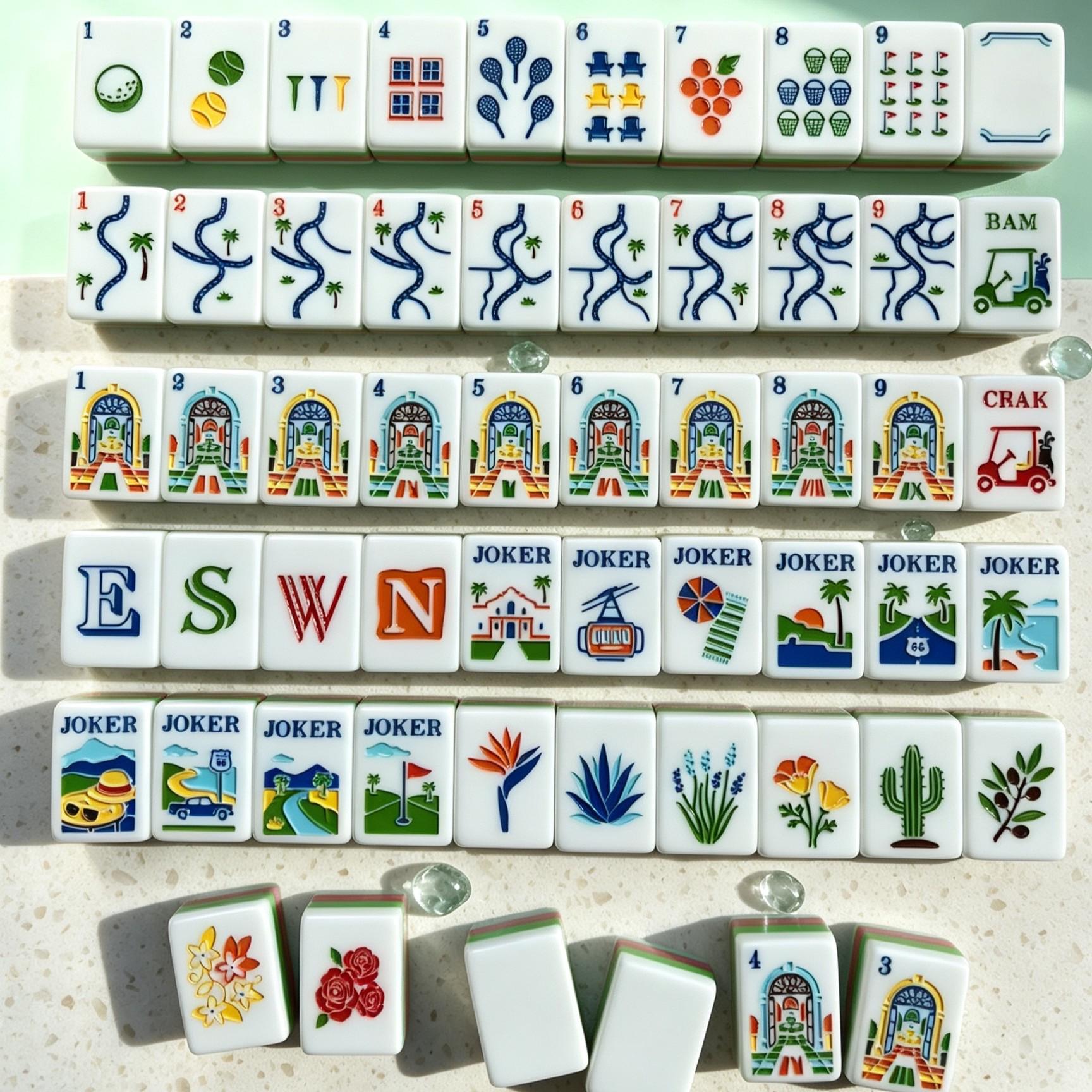 Palm Springs Jade Mahjong Tiles product view 2