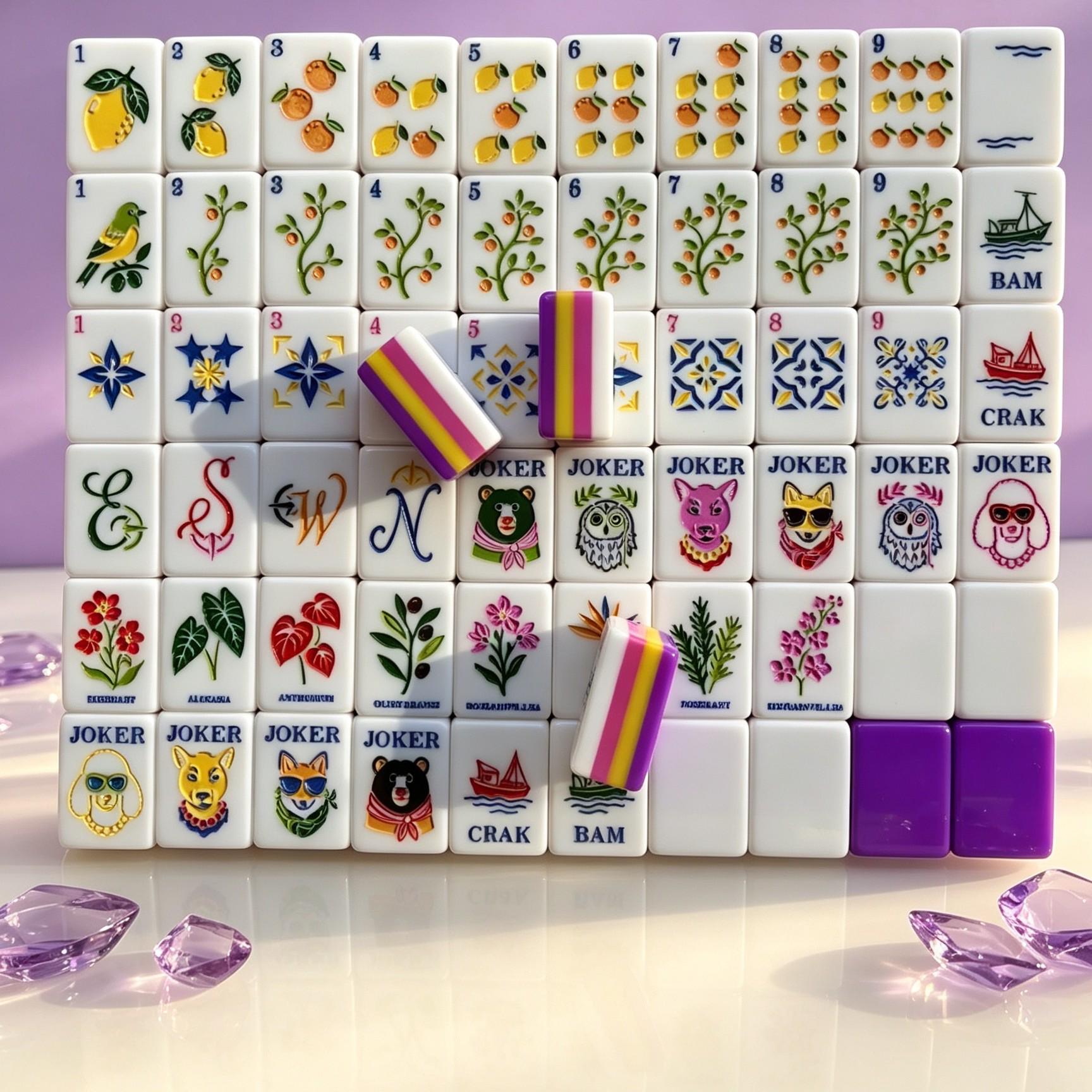 Mediterranean Citrus Mahjong Tiles product view 2