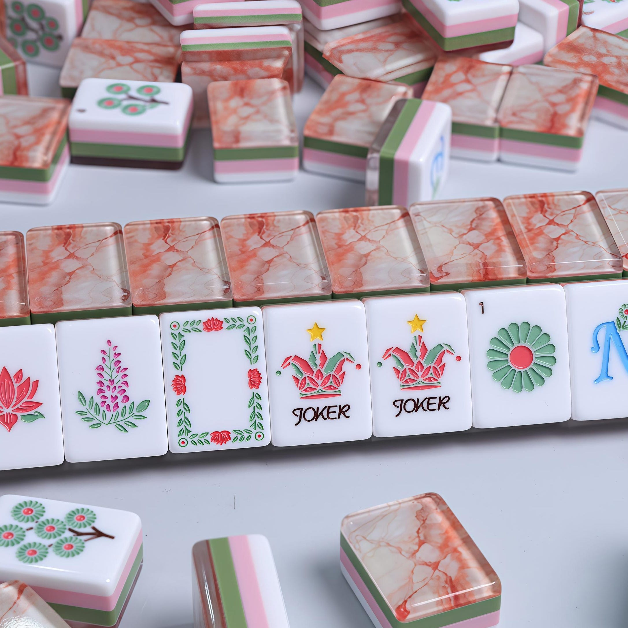 Coral Marble Mahjong Tiles product view 9