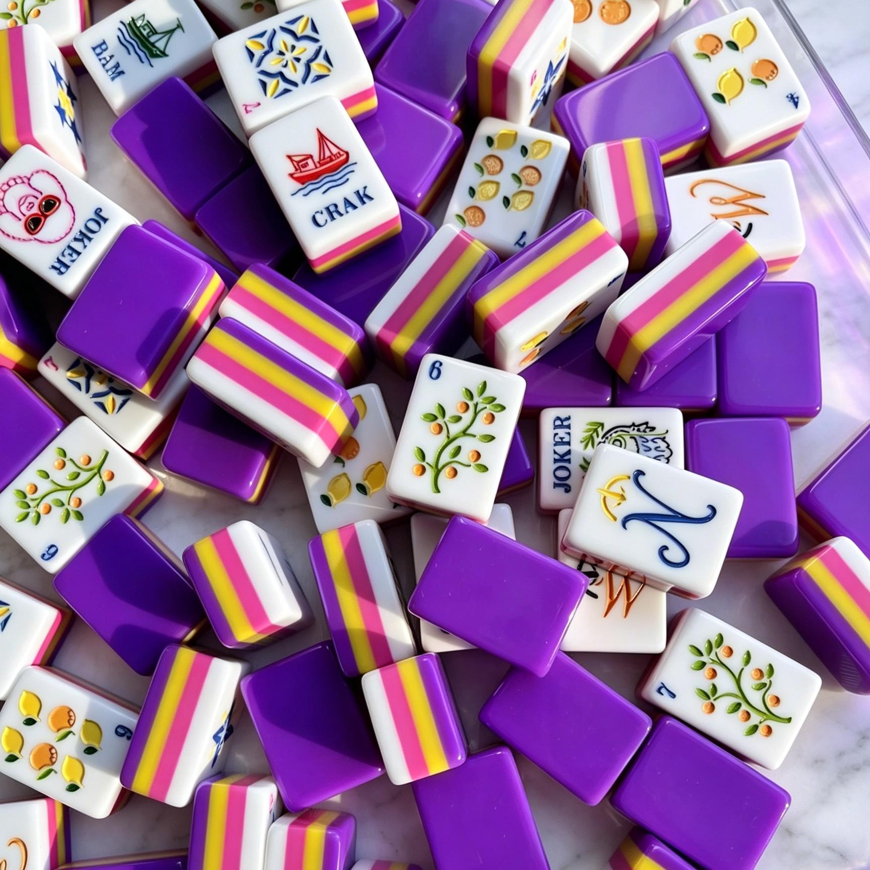 Mediterranean Citrus Mahjong Tiles by Mahjong At Four
