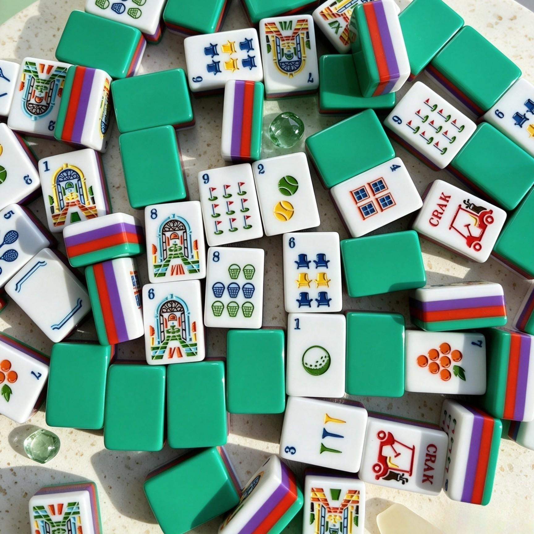 Palm Springs Jade Mahjong Tiles by Mahjong At Four